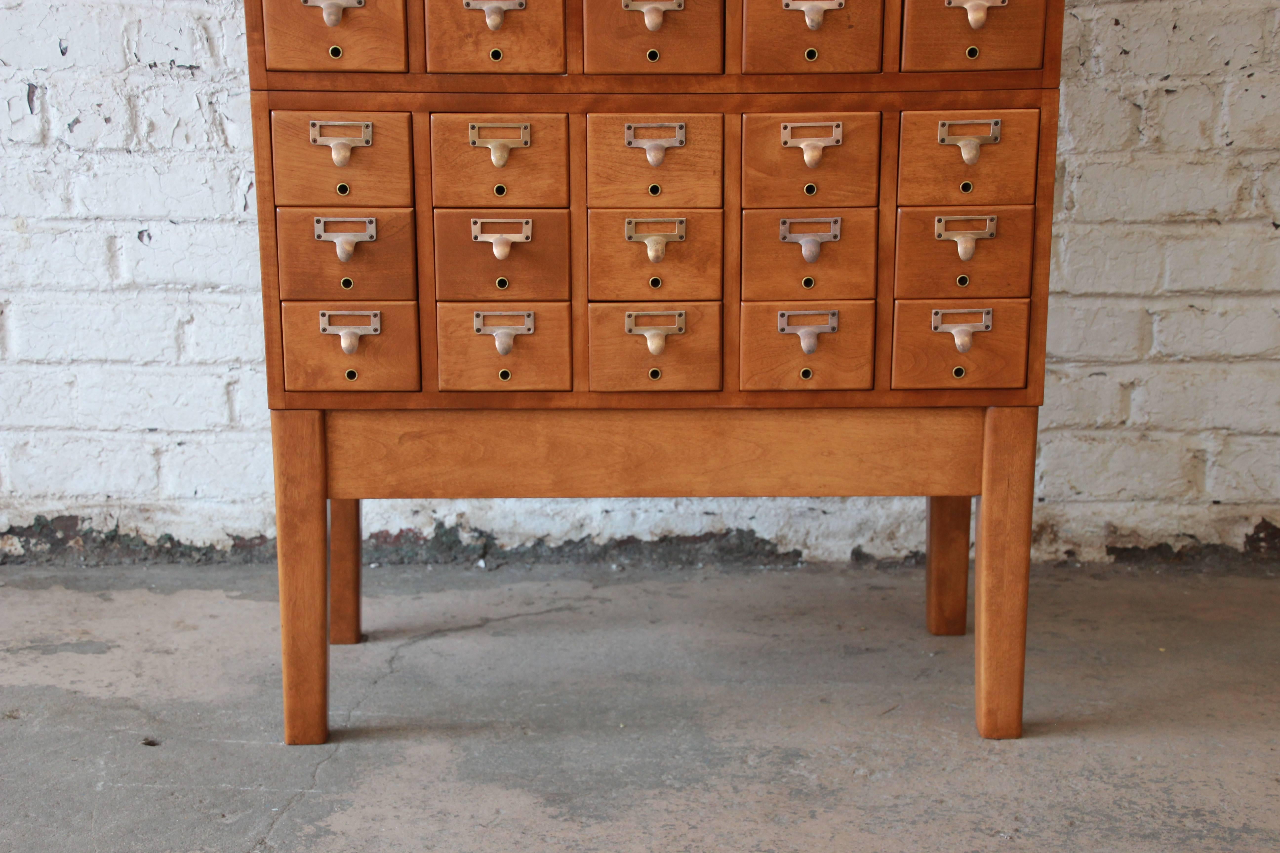 American Mid-Century Restored 40-Drawer Library Card Catalog