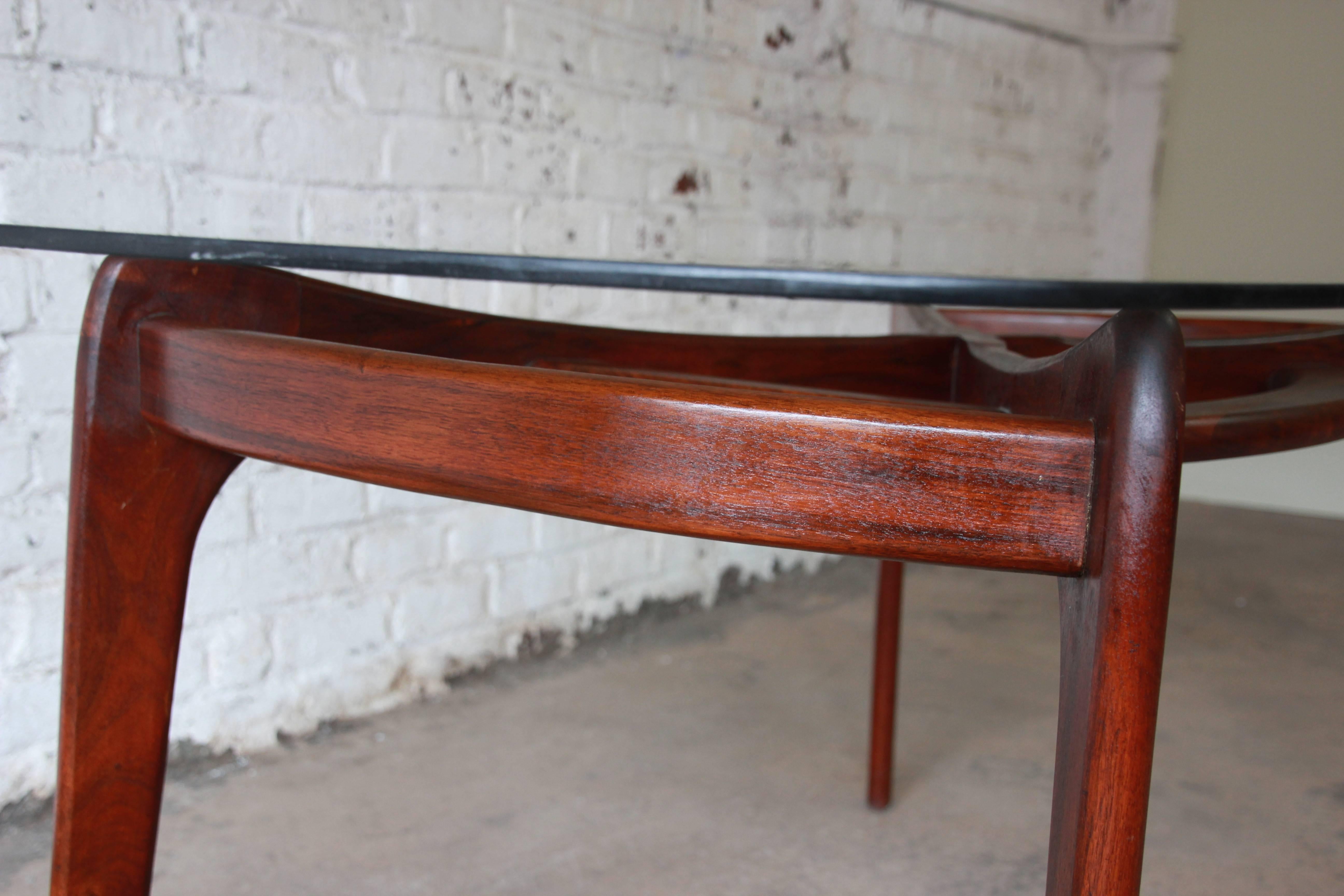 Adrian Pearsall for Craft Associates Sculpted Walnut and Glass Dining Table 1