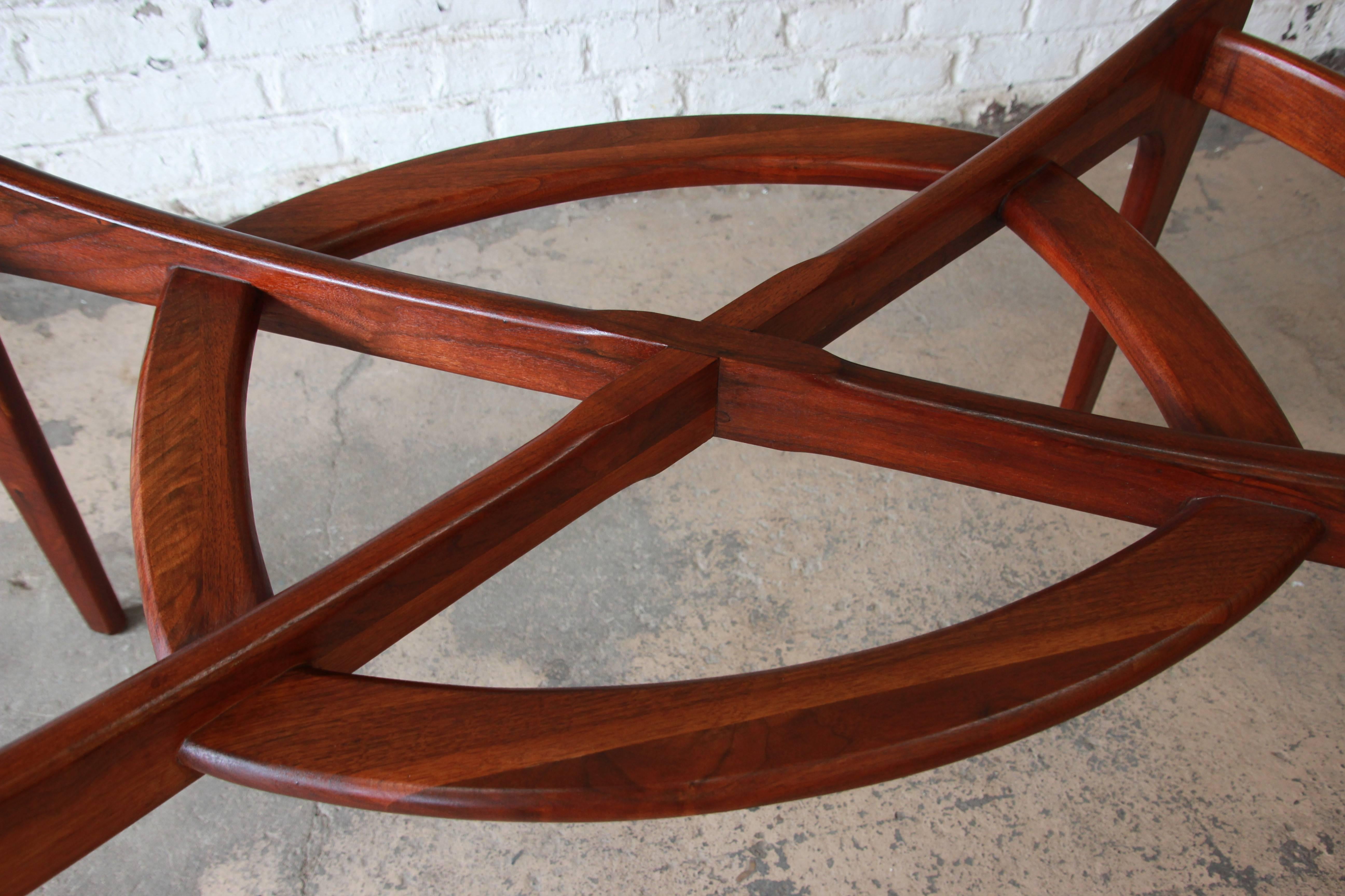 Adrian Pearsall for Craft Associates Sculpted Walnut and Glass Dining Table 2
