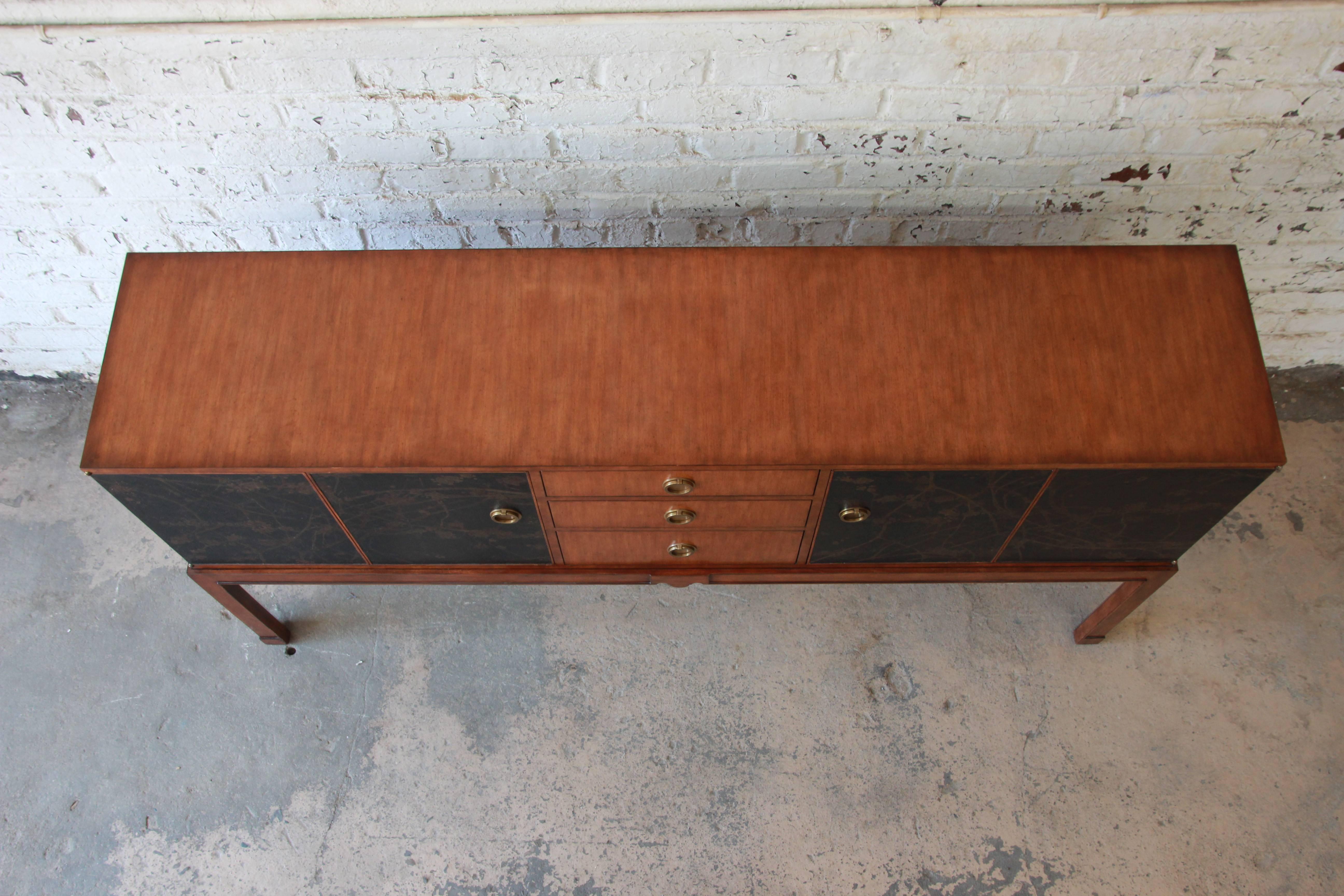 Contemporary Theodore Alexander Chinoiserie Sideboard in Walnut