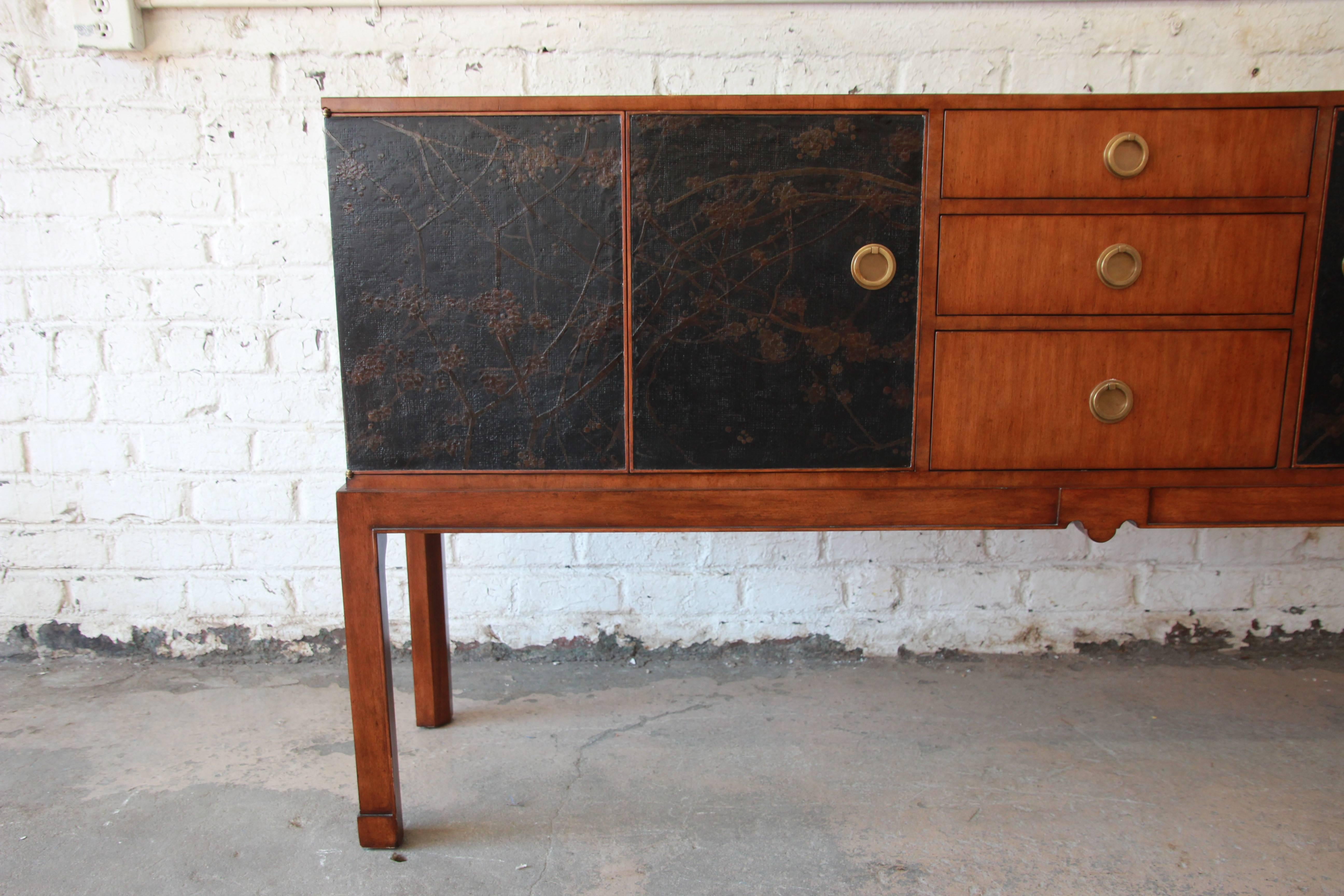 Canvas Theodore Alexander Chinoiserie Sideboard in Walnut