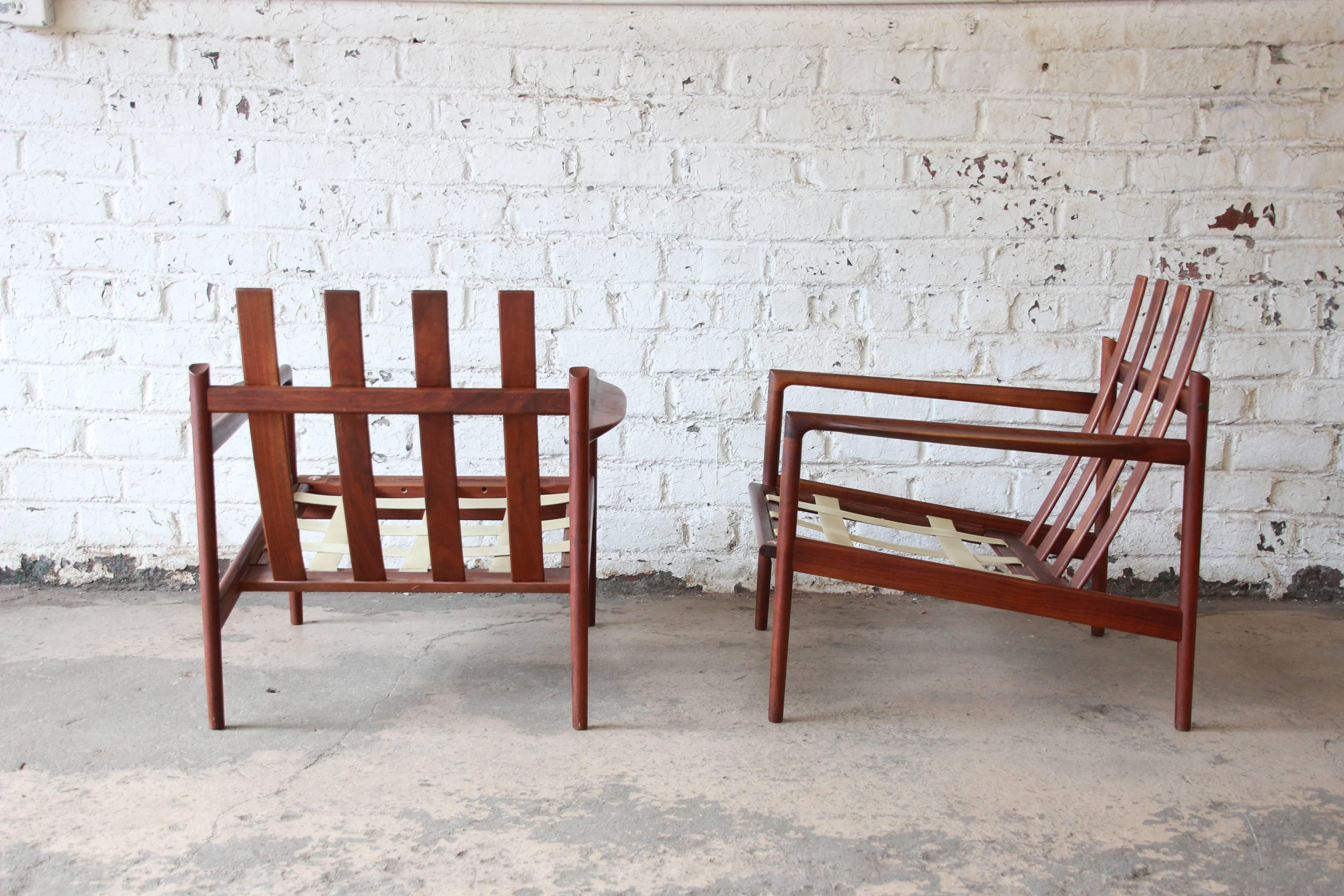 Ib Kofod-Larsen for Selig Picket Back Lounge Chairs, 1960s 2