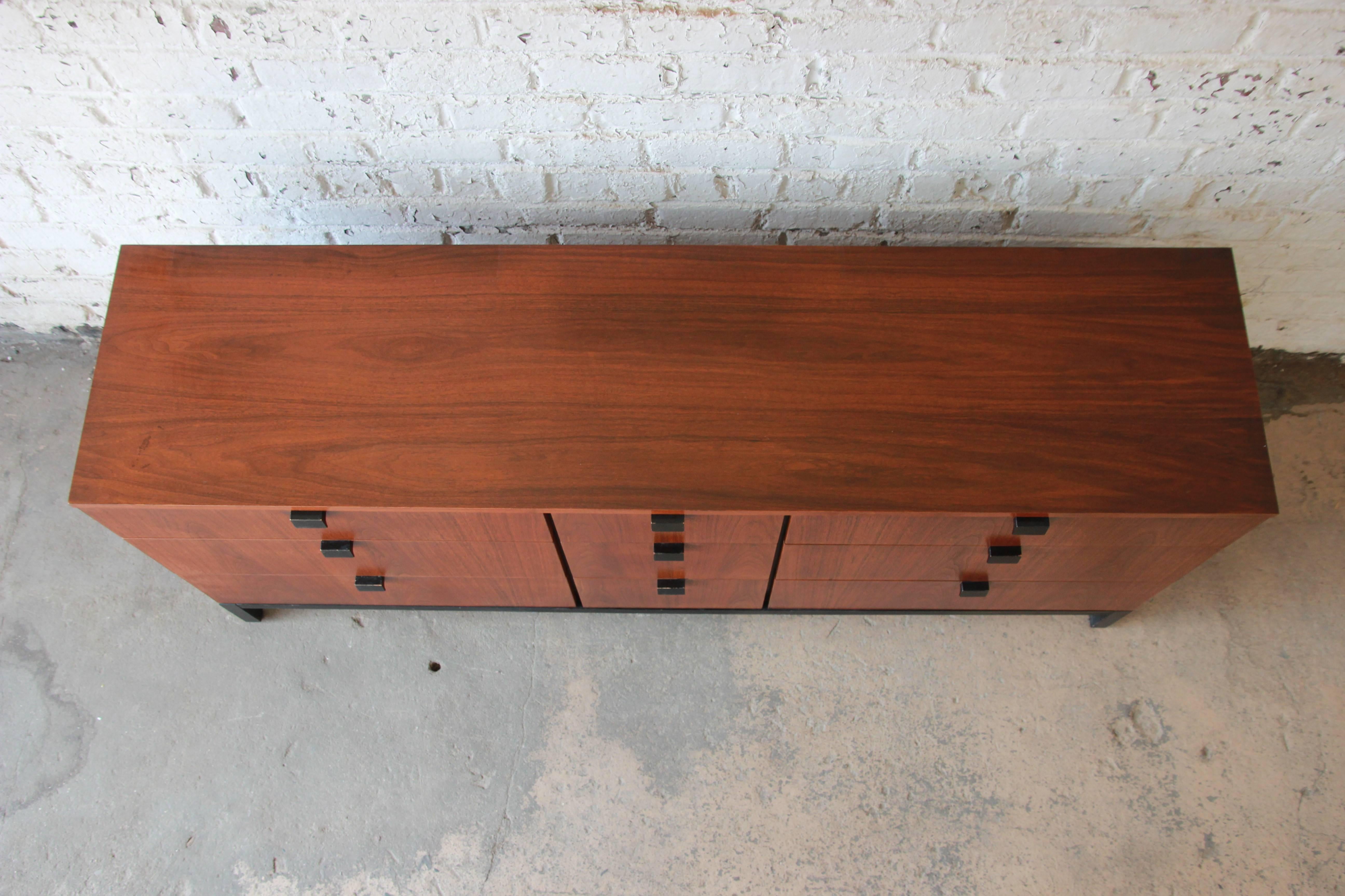 Milo Baughman for Directional Nine-Drawer Walnut Dresser 1