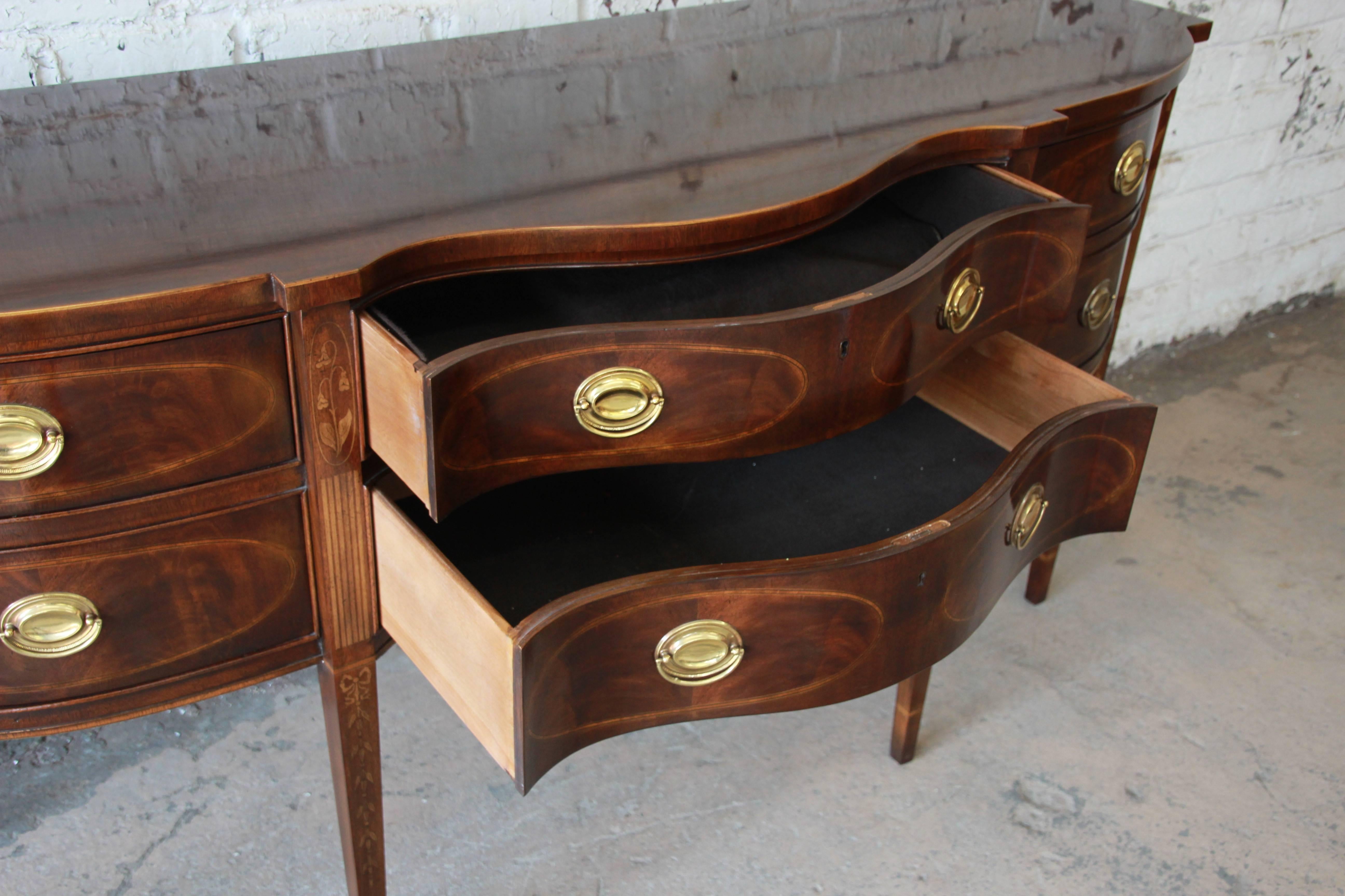 American Drexel Heritage Heirlooms Collection Inlaid Mahogany Sideboard