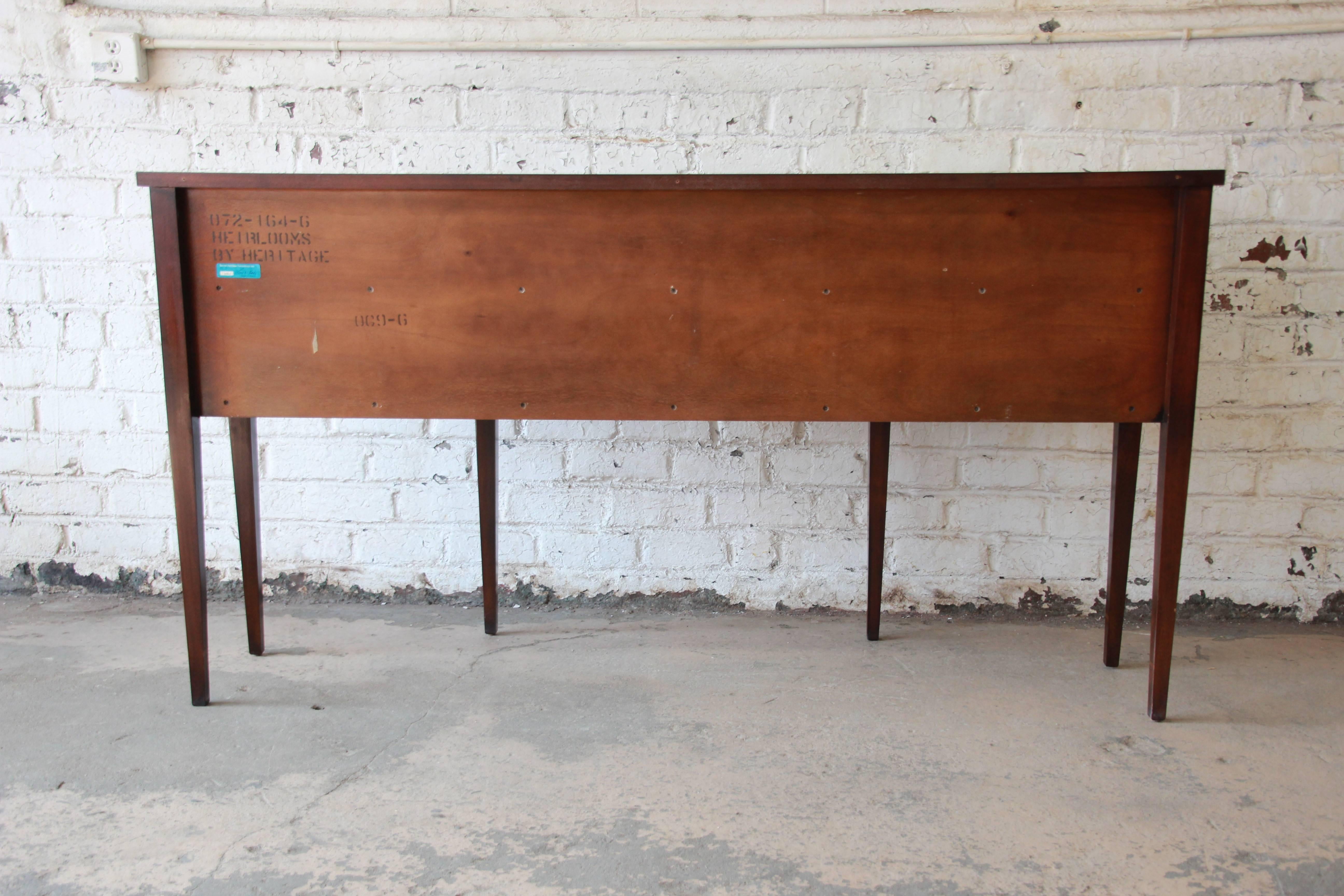 Late 20th Century Drexel Heritage Heirlooms Collection Inlaid Mahogany Sideboard