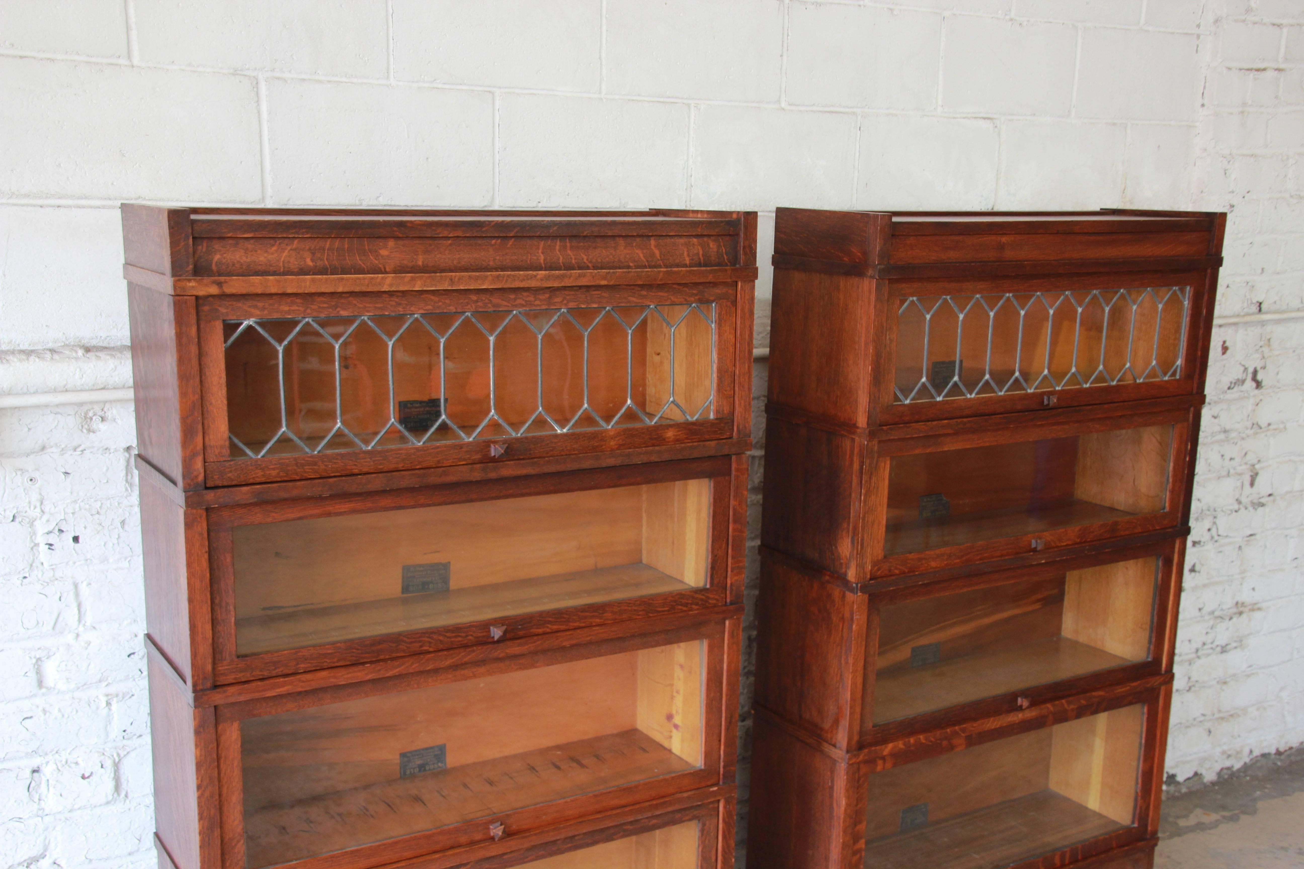 barrister bookcase leaded glass
