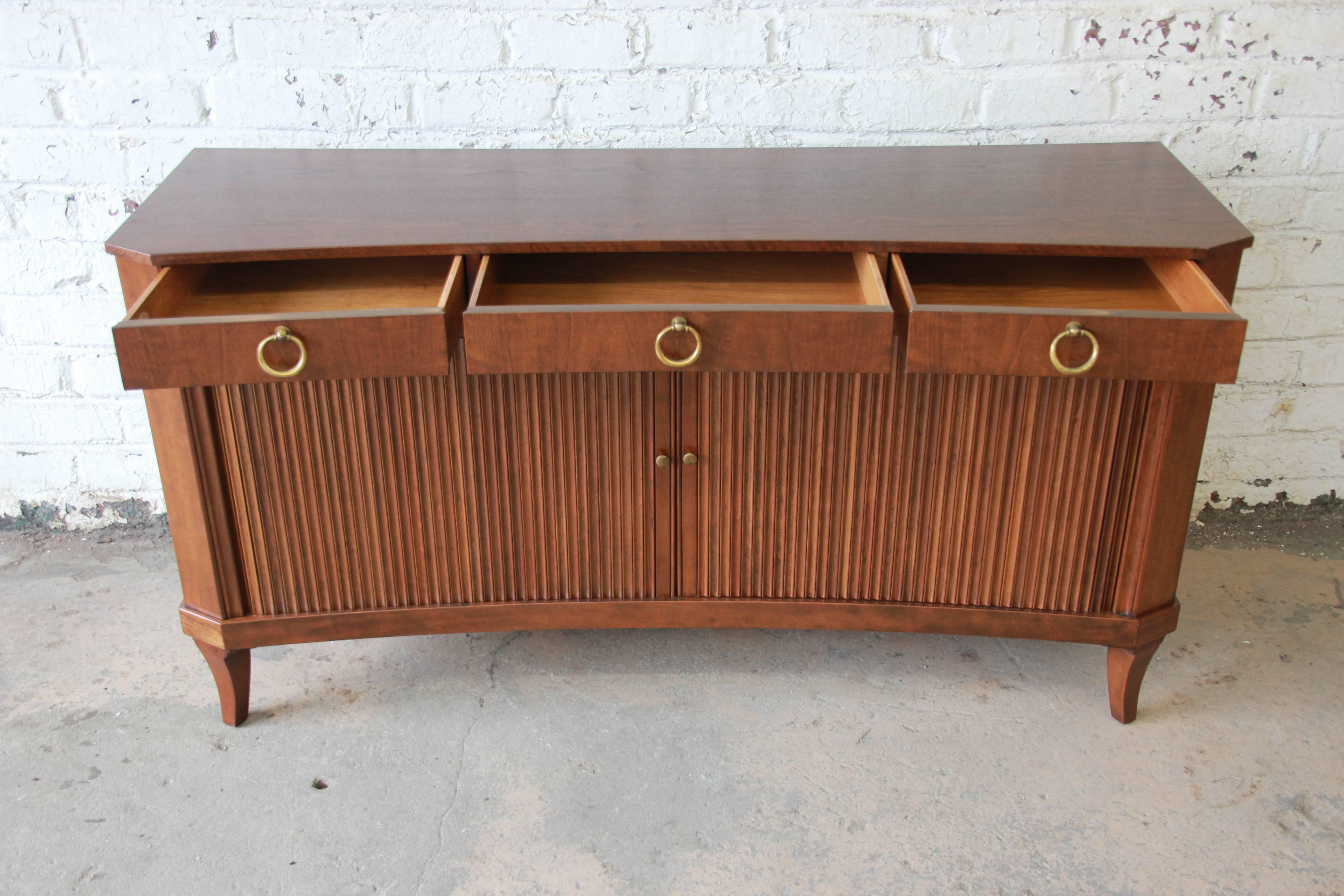 Michael Taylor for Baker Furniture Regency Style Concave Sideboard or Credenza In Good Condition In South Bend, IN