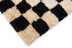 AELFIE Karton Schwarz-Weiß-Teppich Moderner geometrischer handgeknüpfter Teppich