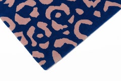 Aelfie Cheetah Animal Print Blue and Pink Tufted Rug 8x10