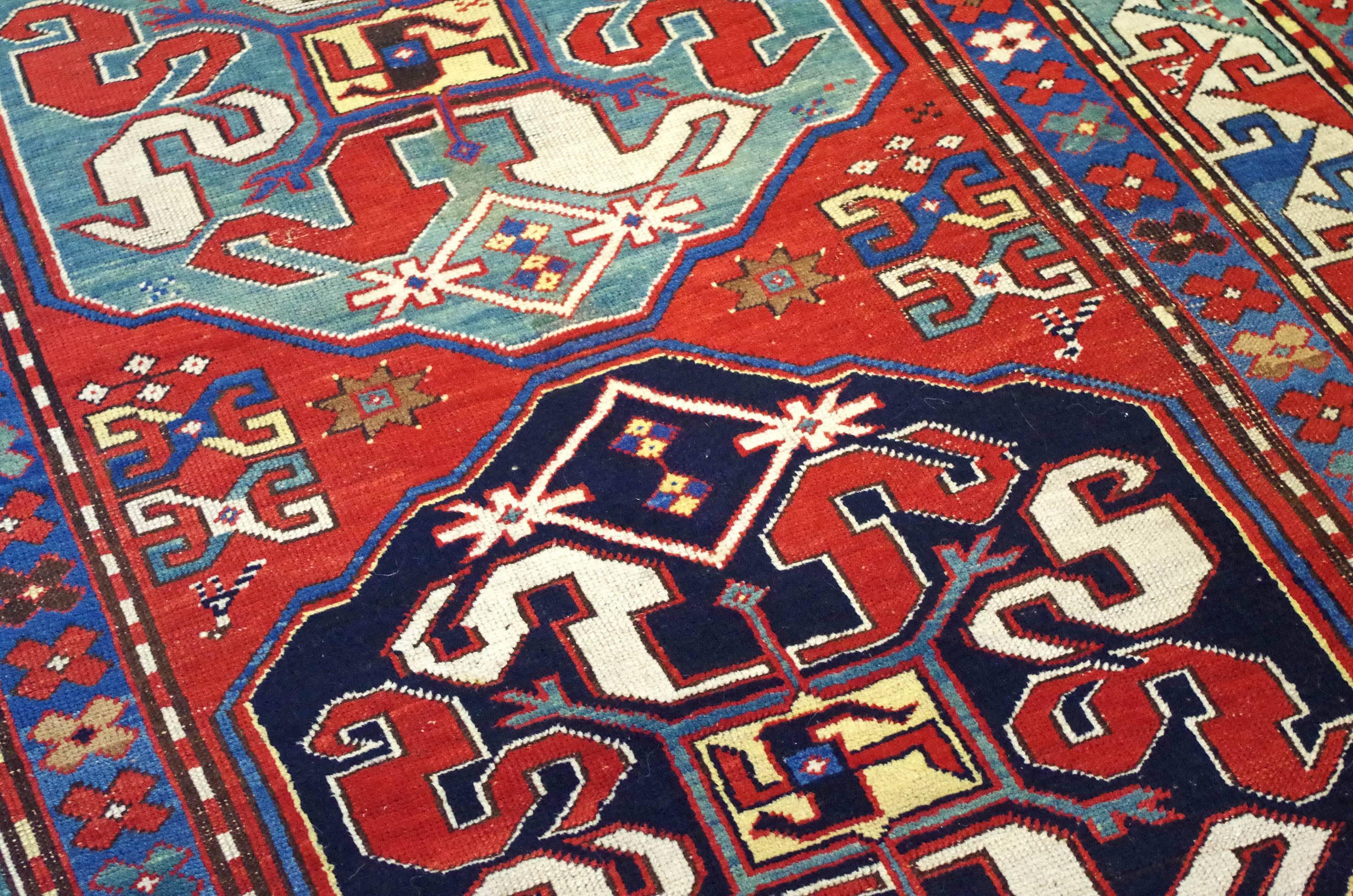 Late 19th Century Chondzoresk Caucasian 'Cloudband Kazak' In Good Condition For Sale In Sydney, AU