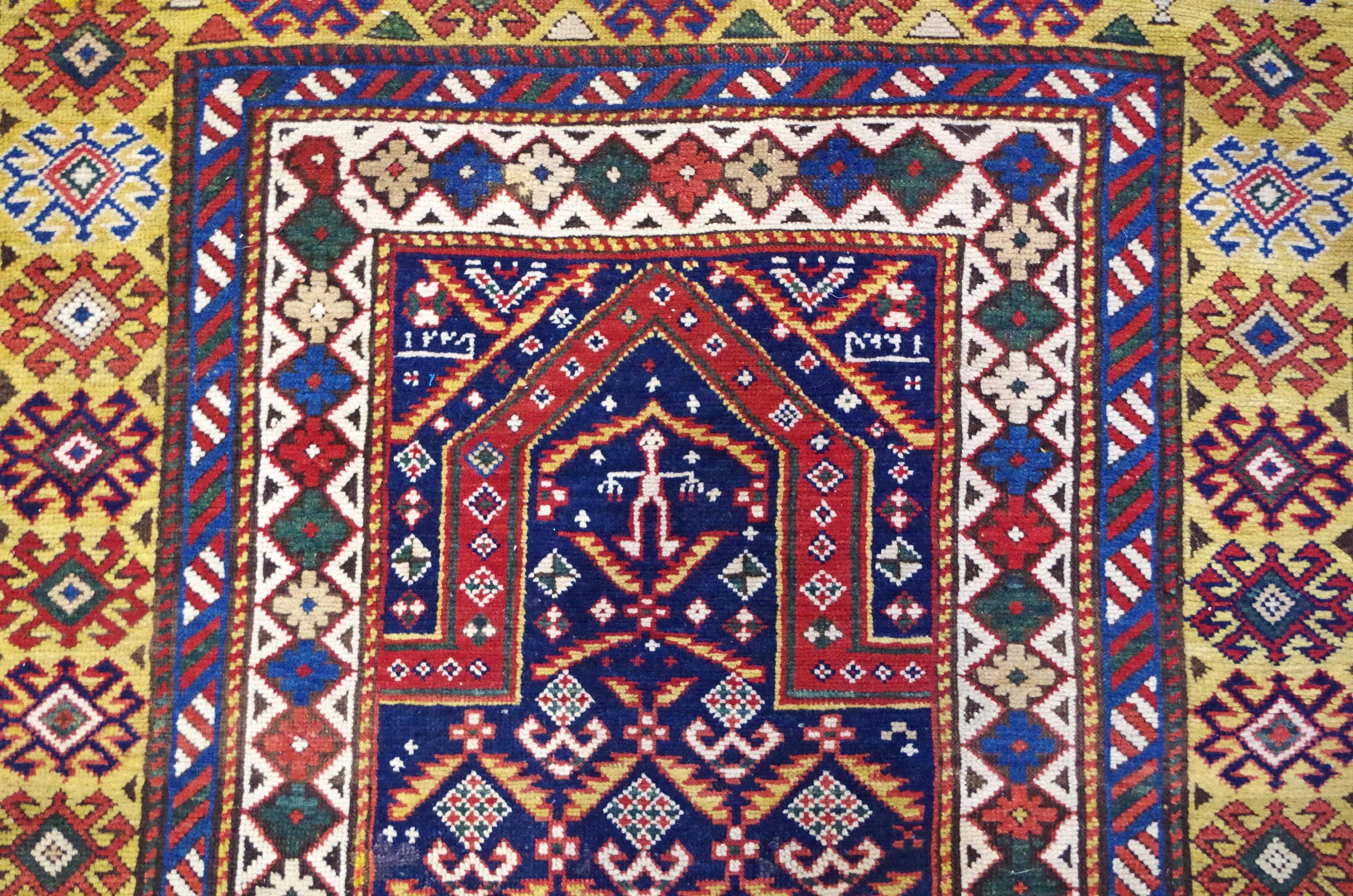 Mid-19th Century Kuba Long Prayer Rug In Good Condition For Sale In Sydney, AU