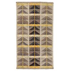 Mid-20th Century Ingrid Dessau, Diagonals, Scandinavian Modern Flat-Weave Rug
