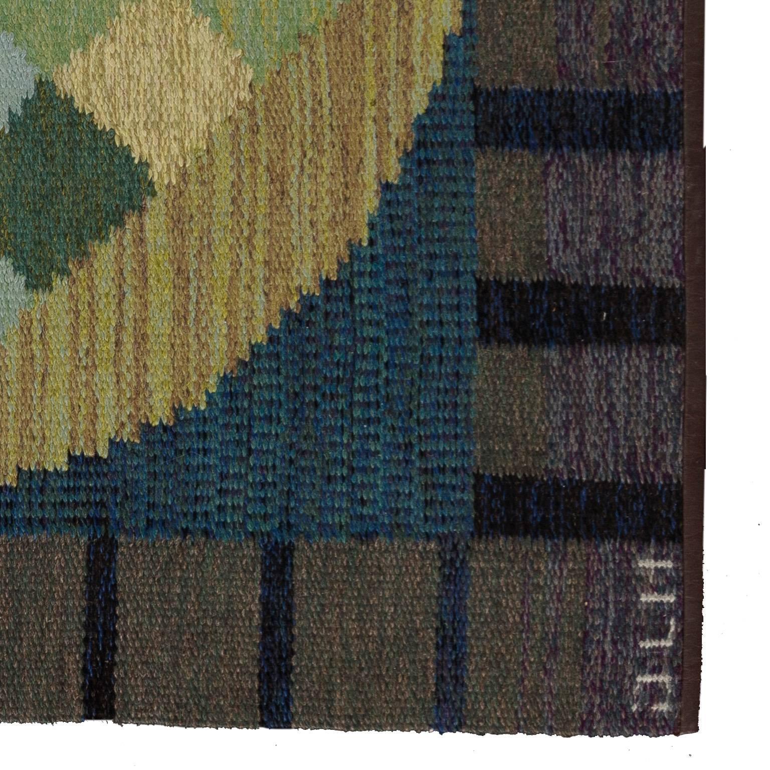 Scandinavian Modern 20th Century Vintage Flat-Weave Carpet from Sweden For Sale