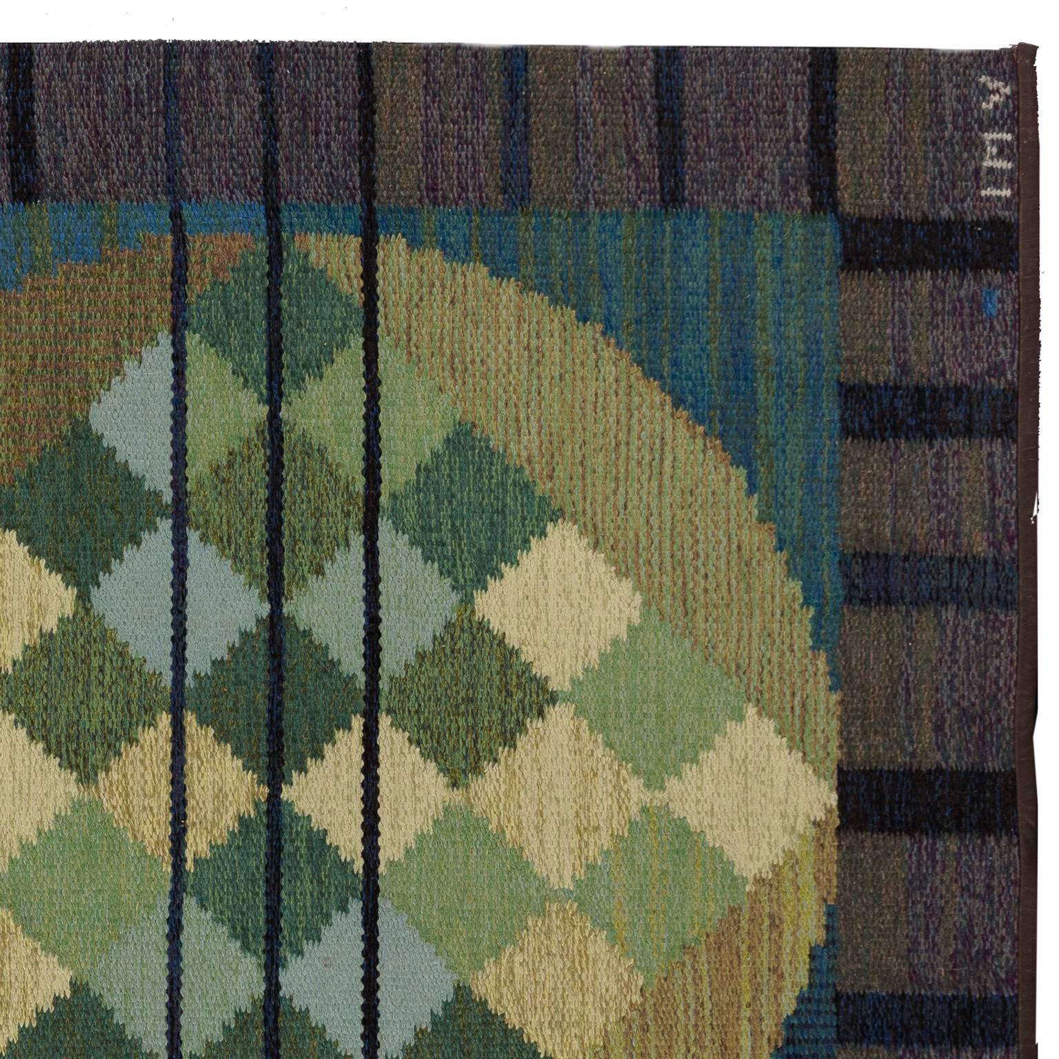 Swedish 20th Century Vintage Flat-Weave Carpet from Sweden For Sale