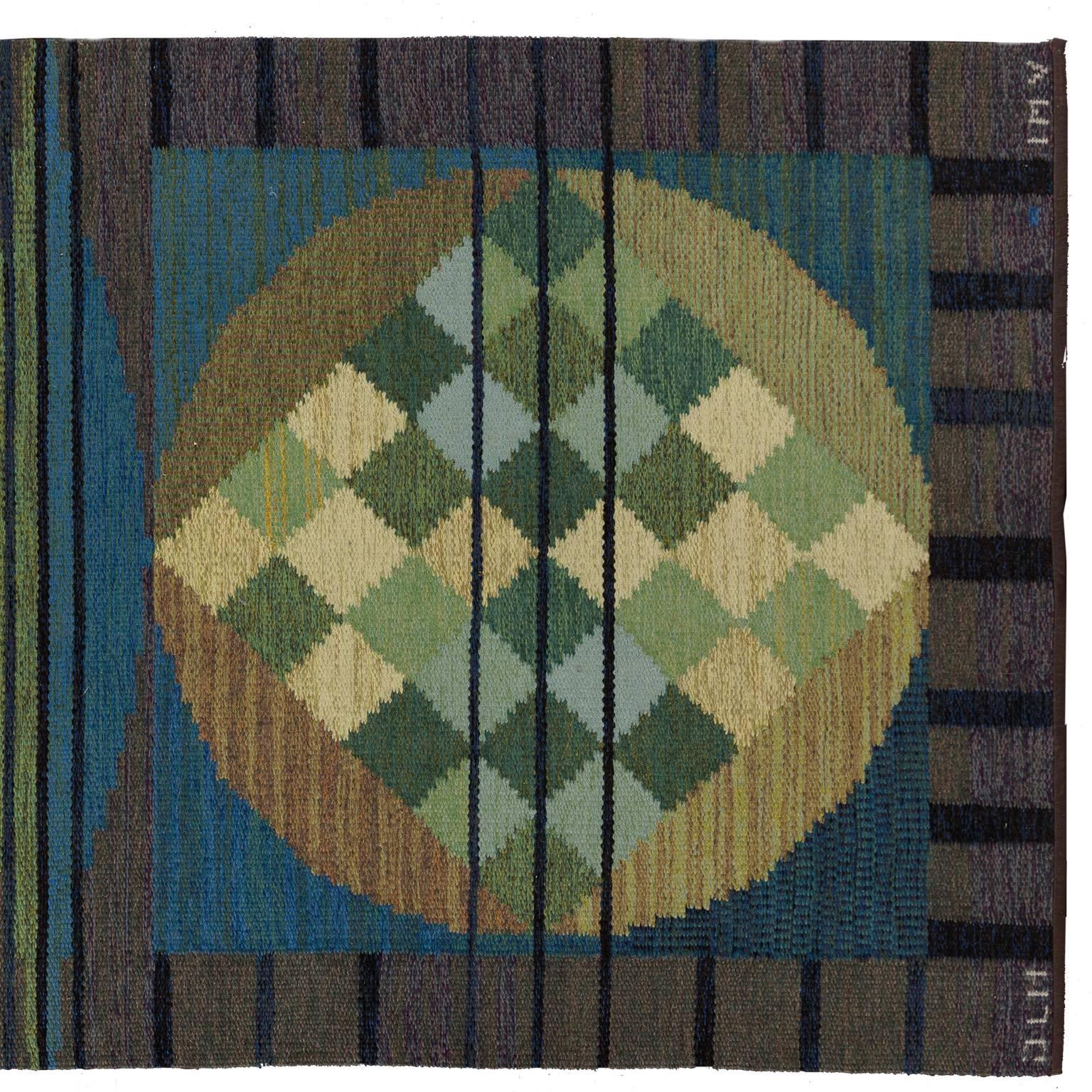 Mid-20th Century 20th Century Vintage Flat-Weave Carpet from Sweden For Sale