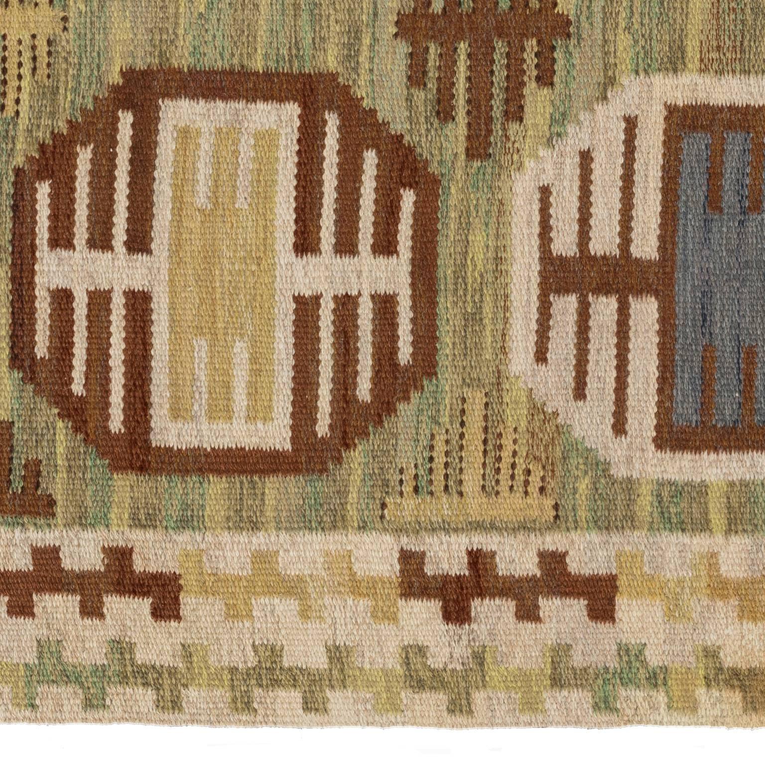 Swedish Märta Måås-Fjetterström Rug Dukater, 20th Century Scandinavian Modern, MMF For Sale