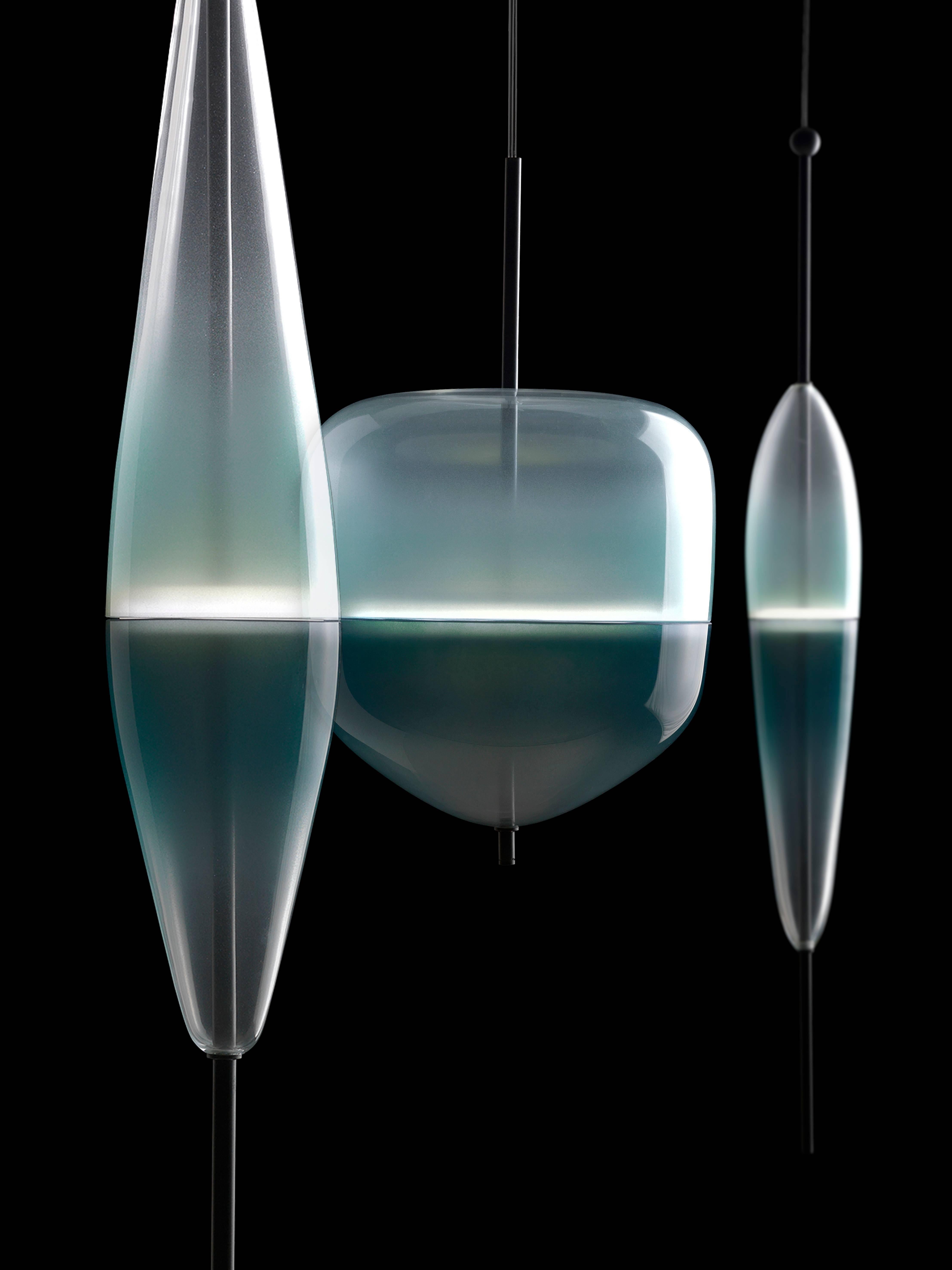 Italian Flow[T] S2 by Nao Tamura — Murano Blown Glass Pendant Lamp For Sale