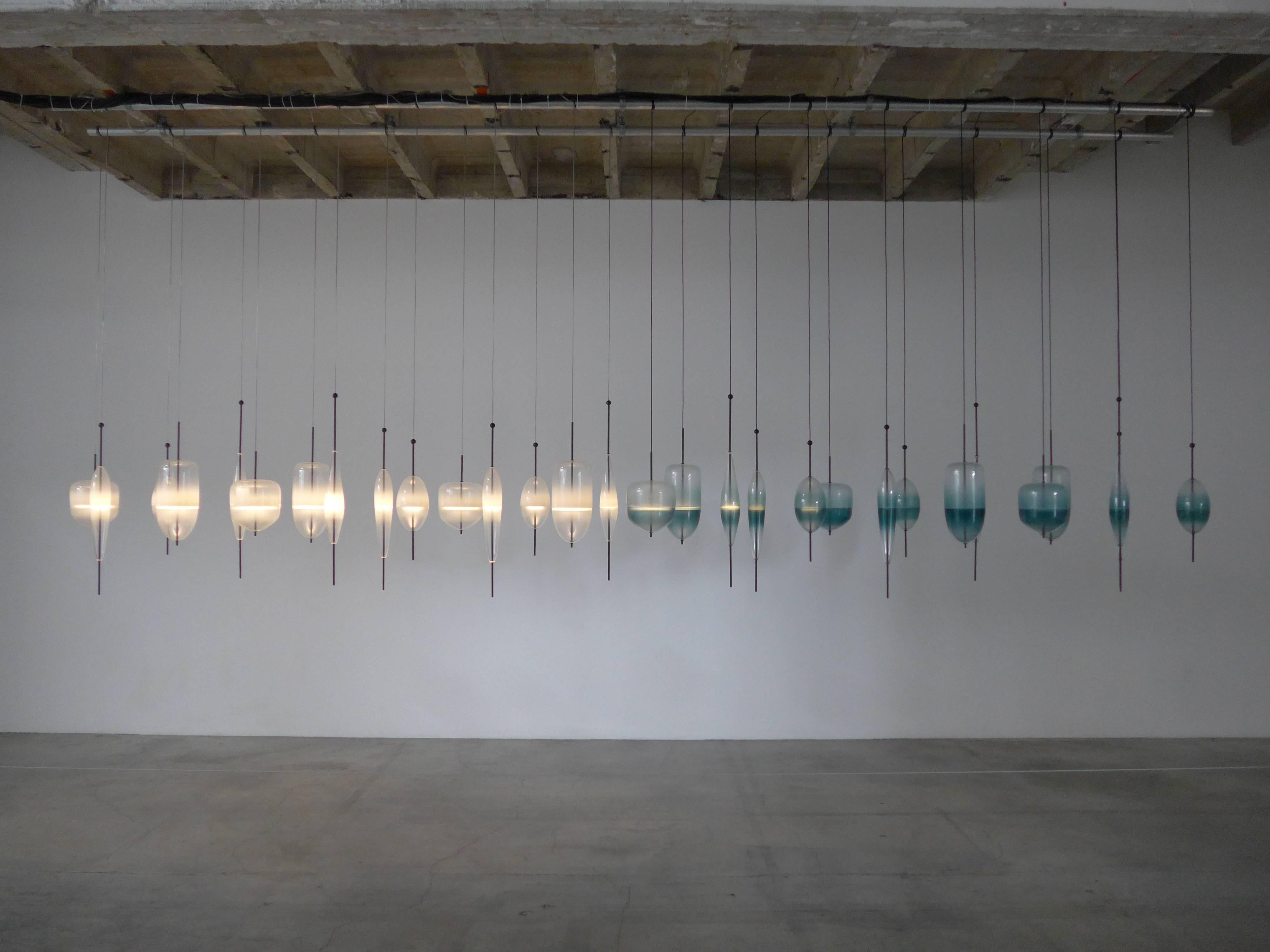 Powder-Coated Flow[T] S3 by Nao Tamura — Murano Blown Glass Pendant Lamp For Sale