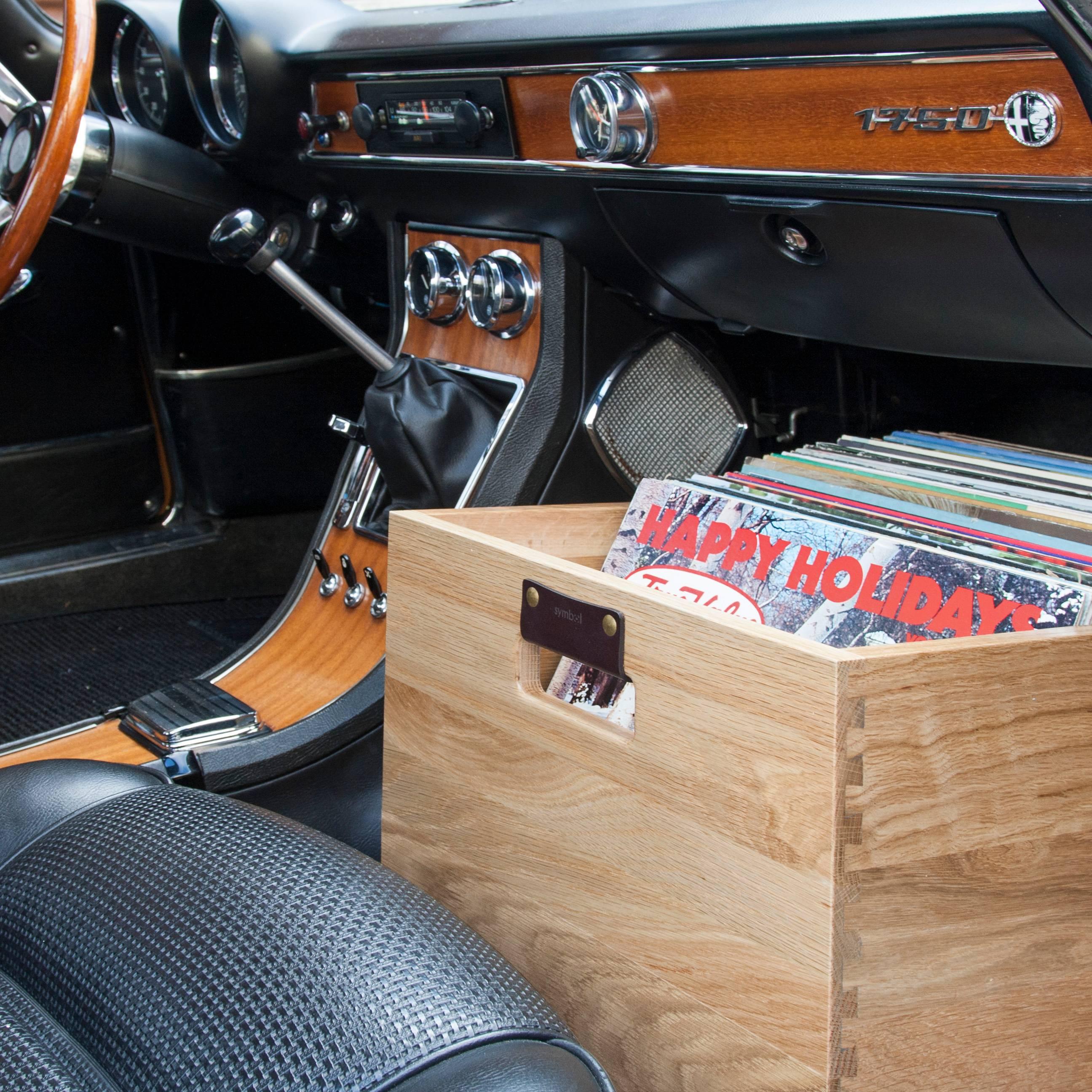 American Solid Oak Dovetail Record Crate For Sale