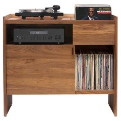 38 Zoll Unison Vinyl-Plattenständer aus natürlichem Walnussholz