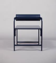 Waka Waka Contemporary Indigo Blue Lacquered Cylinder Back Accent Armchair