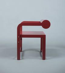 Waka Waka Contemporary Pompeii Red Lacquered Cylinder Back Accent Armchair