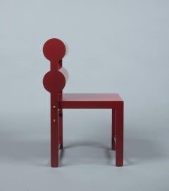 Waka Waka Contemporary Pompeii Red Lacquer Double Cylinder Dining Chair