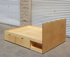 Waka Waka Contemporary Plywood Box Bed with Storage
