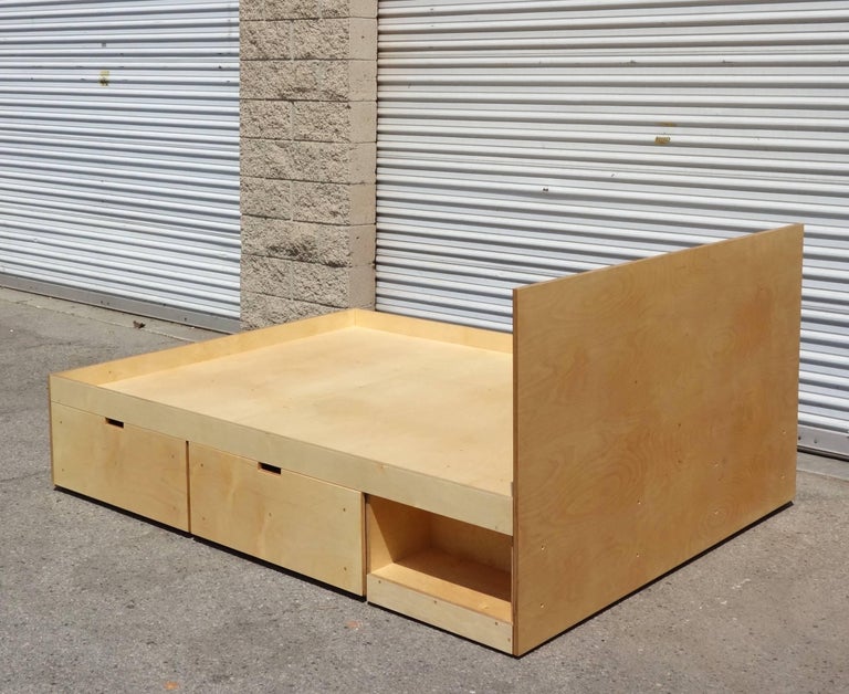 Waka Waka Contemporary Plywood Box Bed with Storage For Sale at 1stDibs