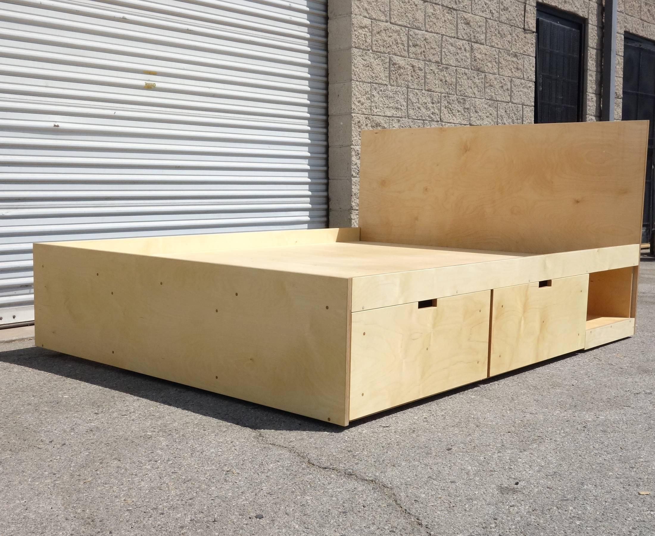 Post-Modern Waka Waka Contemporary Plywood Box Bed with Storage For Sale