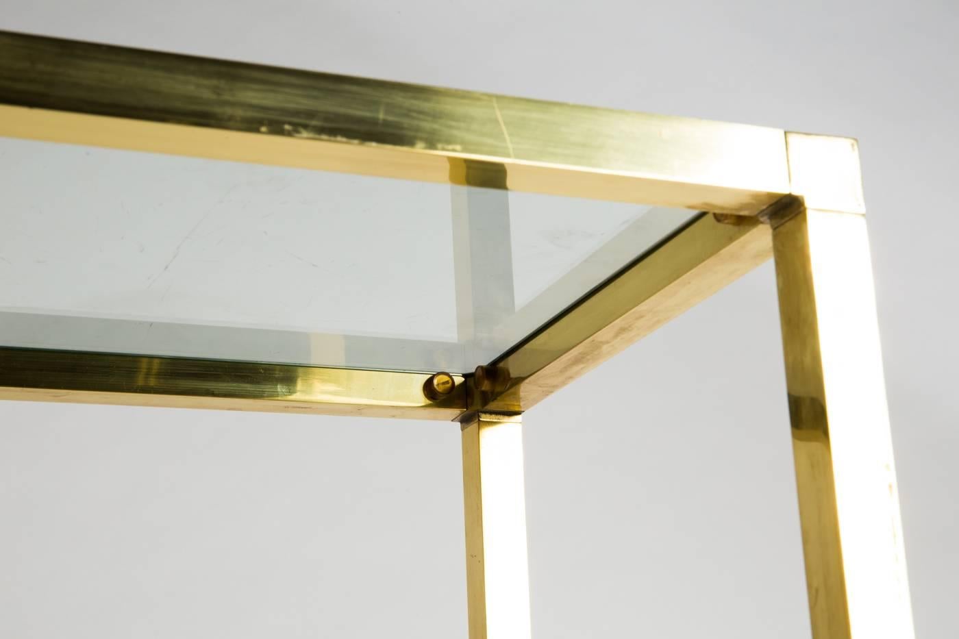 Art Deco Italian Modern Brass and Glass Shelves by Romeo Rega