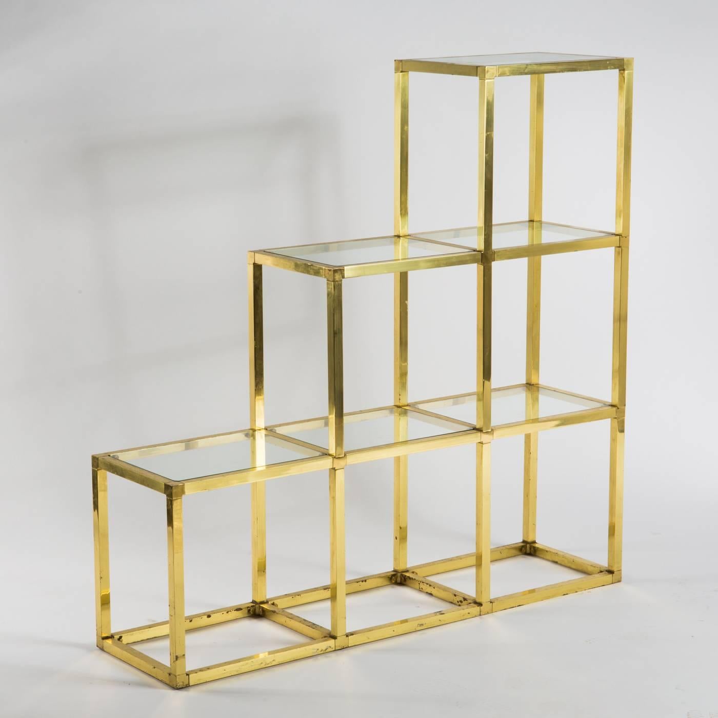 brass glass shelves