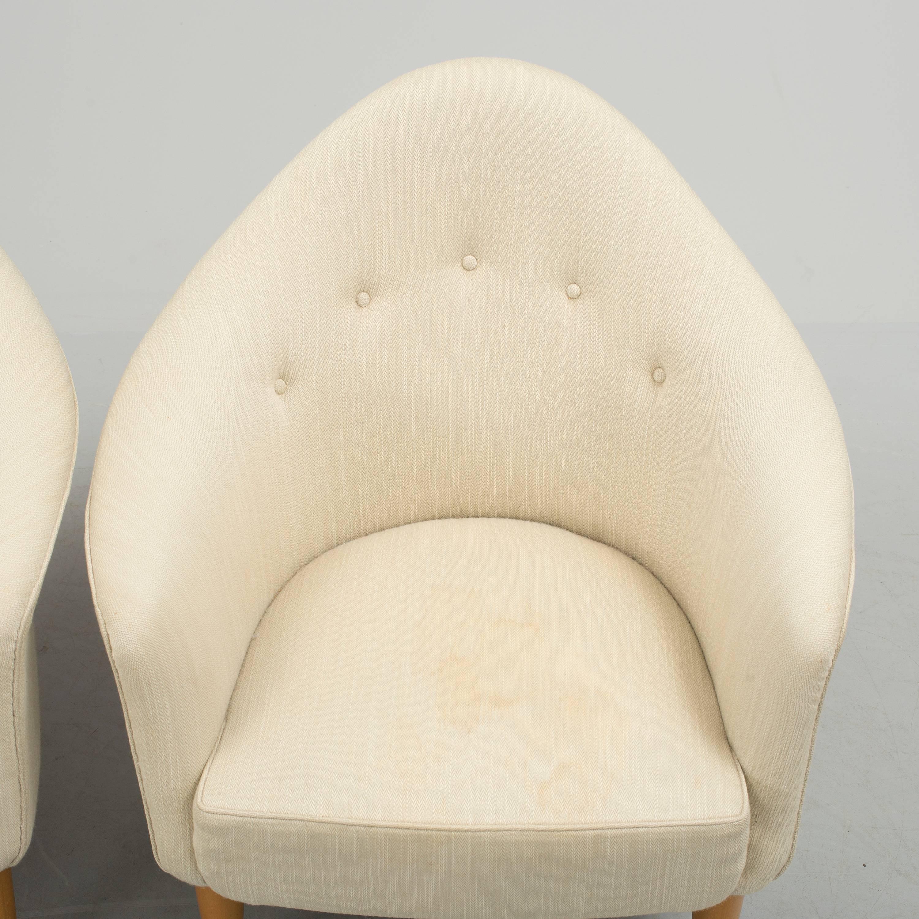 20th Century Kerstin Hörlin Holmquist Pair of Little Adam Lounge Chairs