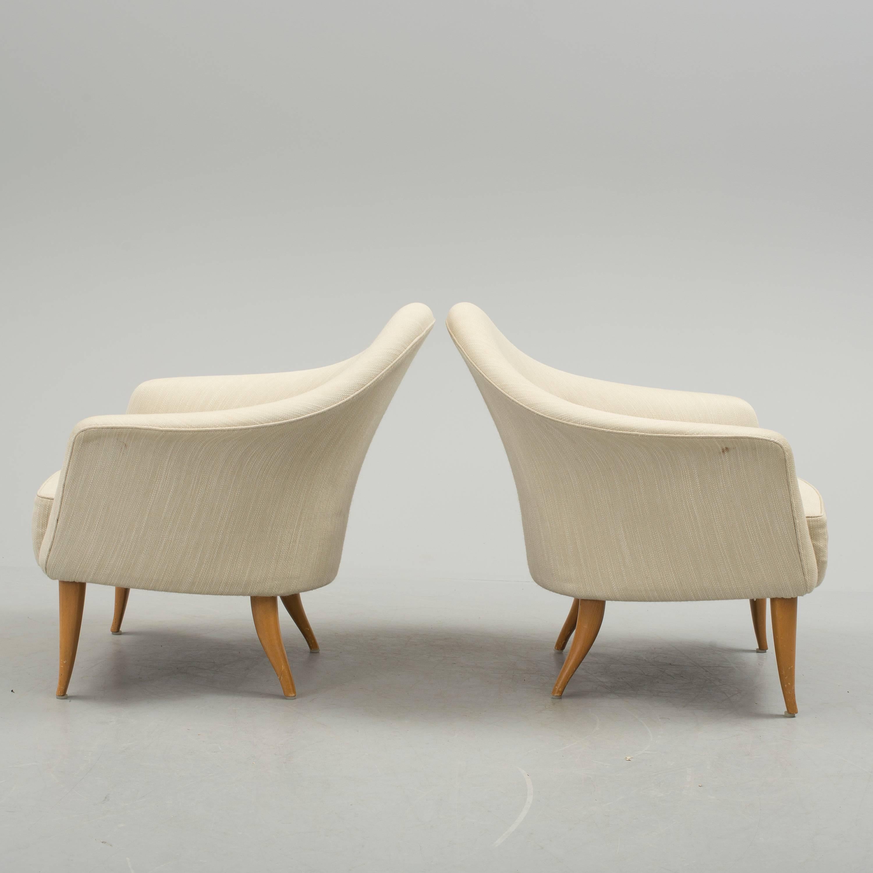 Swedish Kerstin Hörlin Holmquist Pair of Little Adam Lounge Chairs