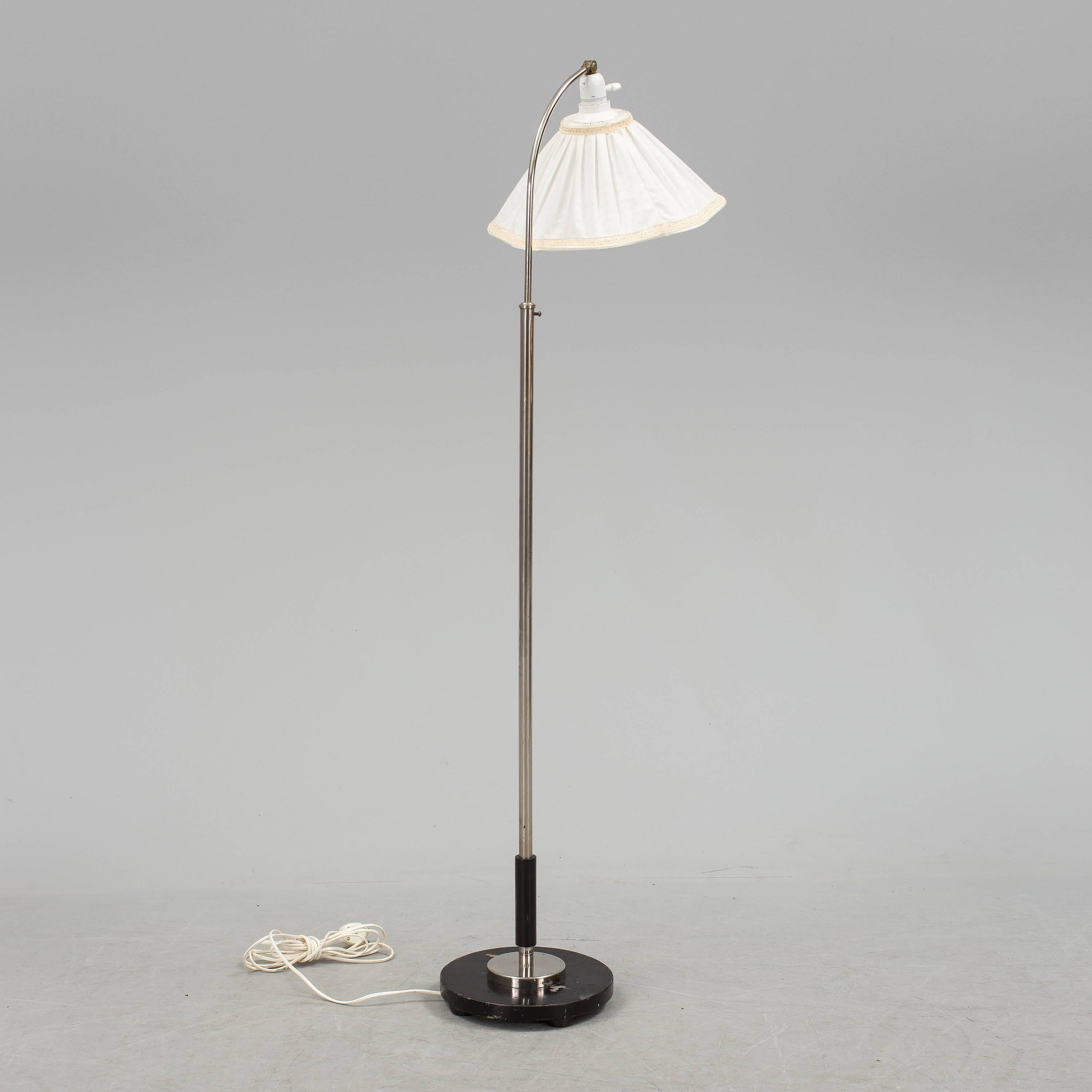 Swedish 1930s Scandinavian Art Deco Floor Lamp Manufactured by Zenith