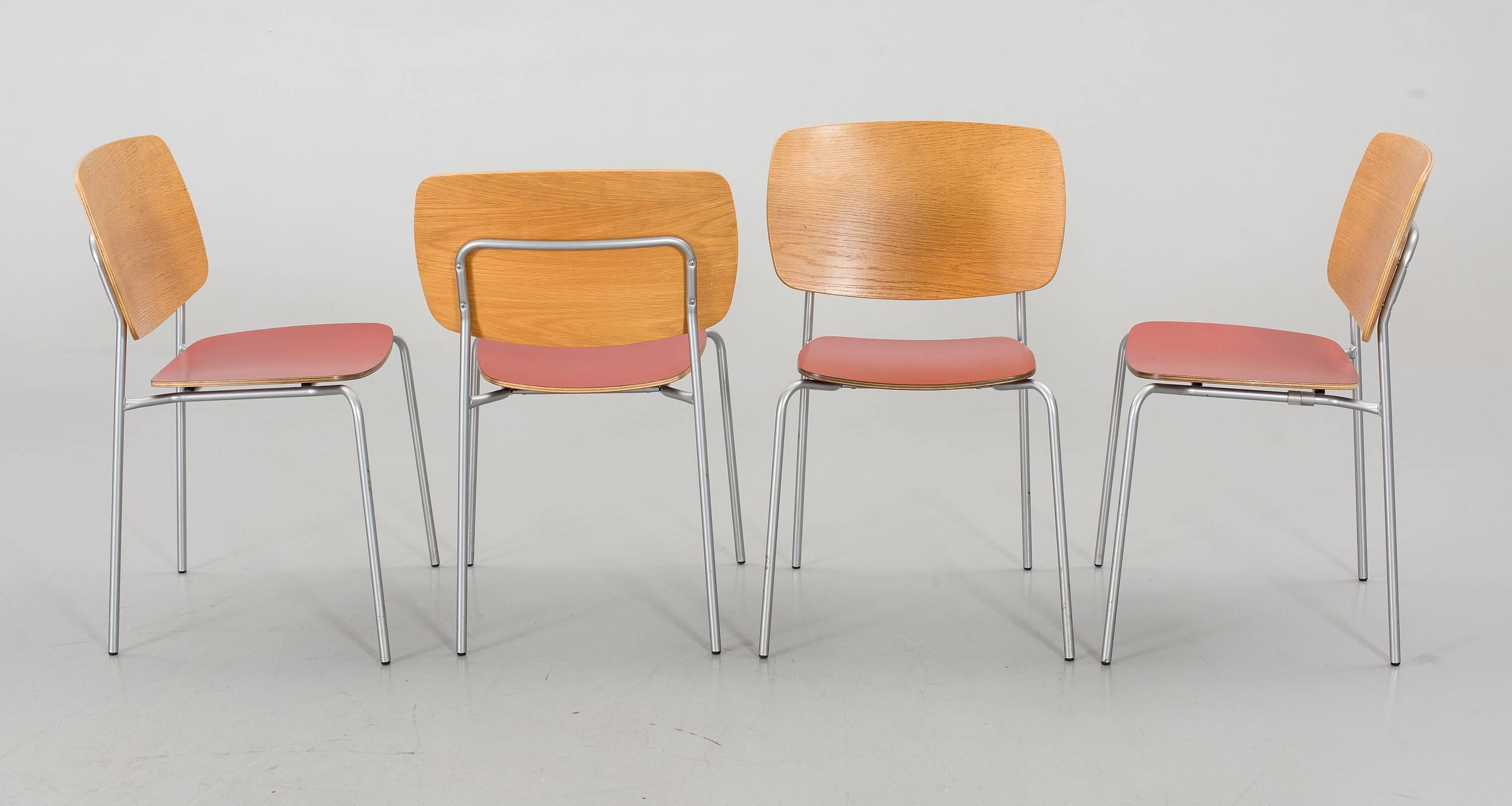 Swedish Set of Six Scandinavian Modern Chairs by Jonas Lindvall for Skandiform