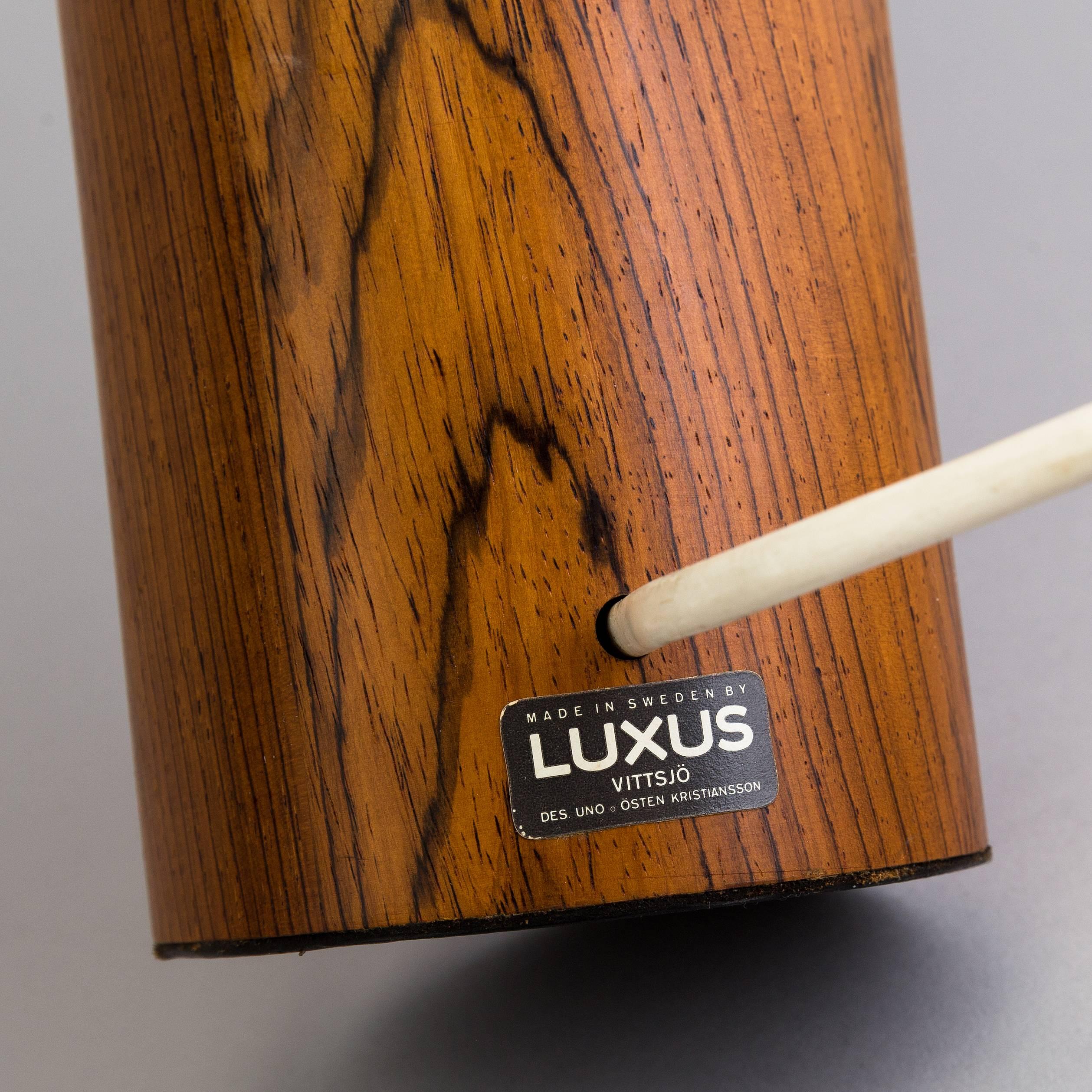 Scandinavian Modern Rosewood Scandinavian Table Lamps by Uno & Osten Kristiansson for Luxus