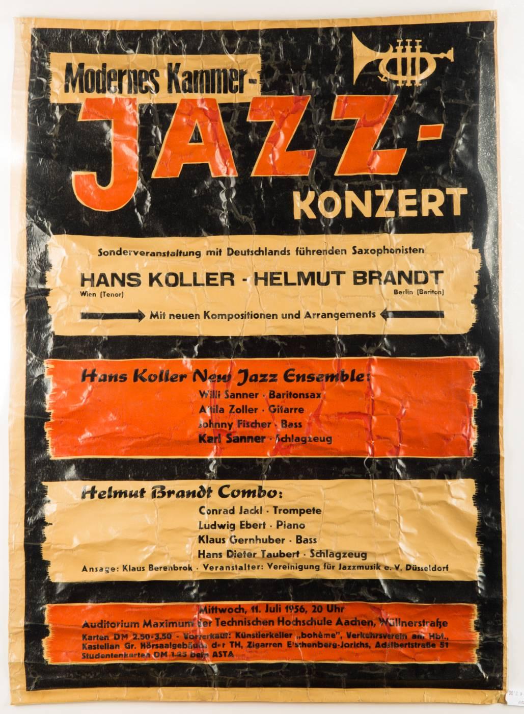 Mid-Century Modern Pair of Original Modern Design Jazz Concerts Posters
