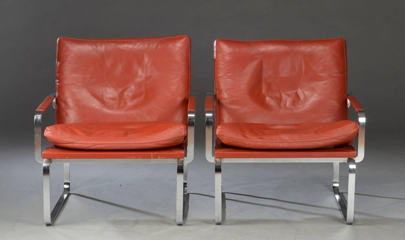 Pair of Danish Lounge Chairs by Jørgen Lund & Ole Larsen for Bo-Ex (Stahl)