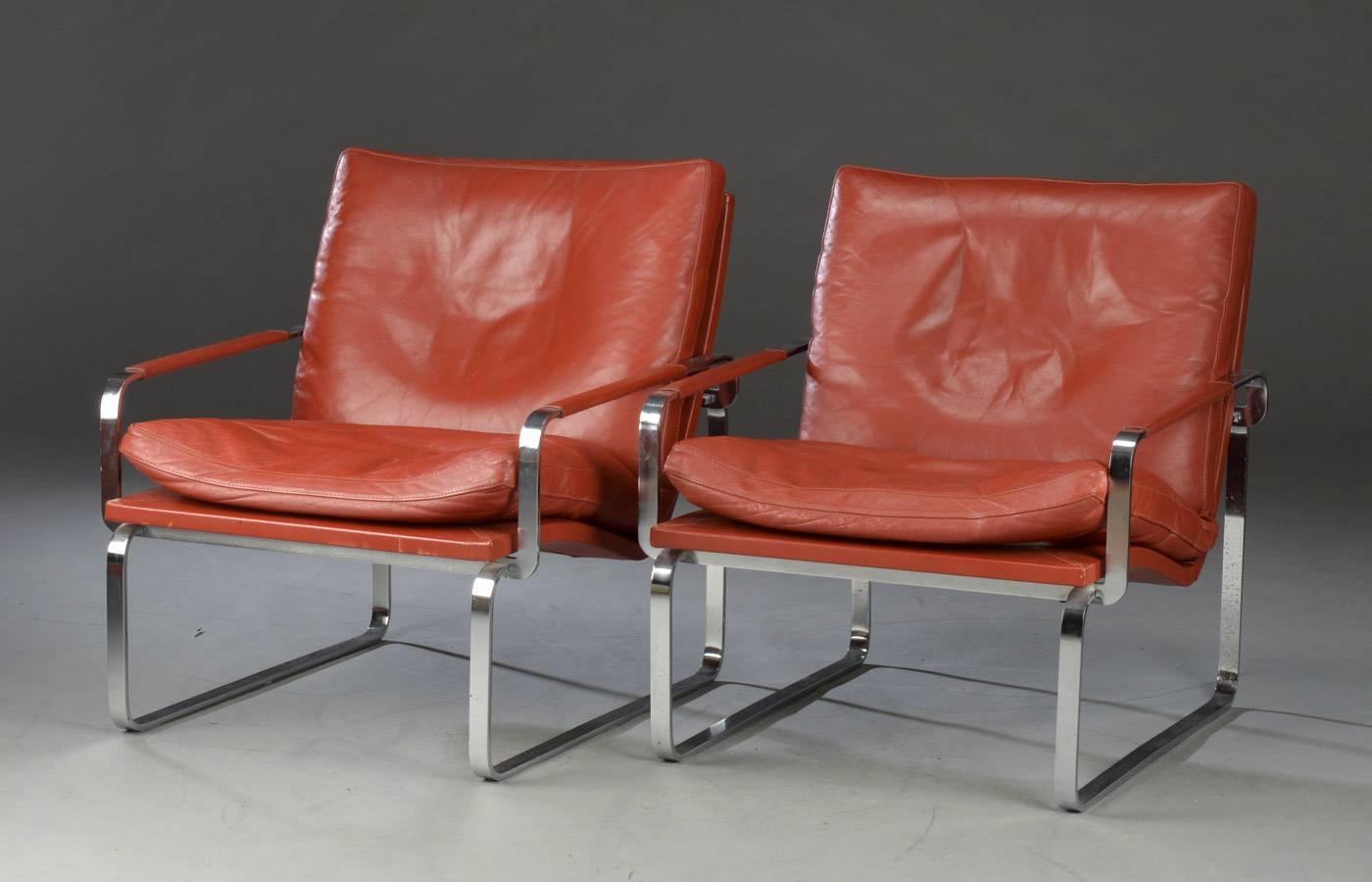 Scandinavian Modern Pair of Danish Lounge Chairs by Jørgen Lund & Ole Larsen for Bo-Ex