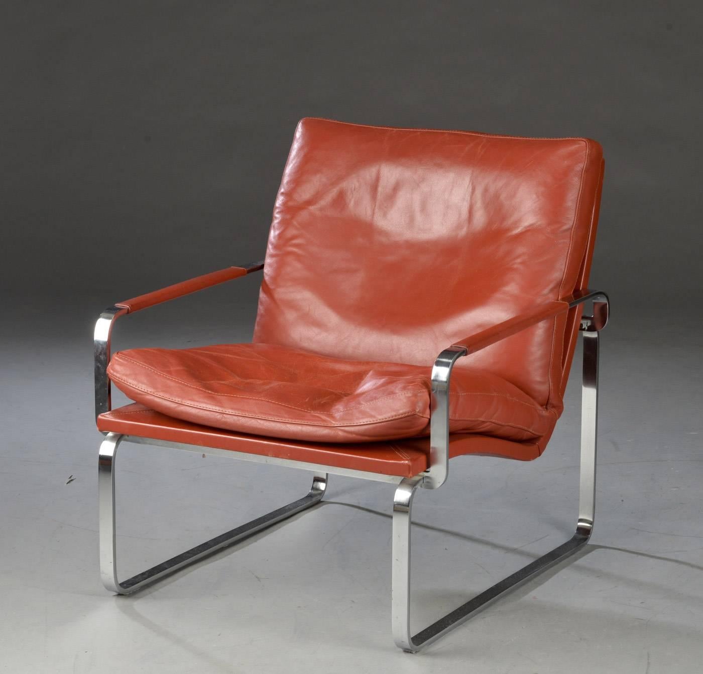 Steel Pair of Danish Lounge Chairs by Jørgen Lund & Ole Larsen for Bo-Ex