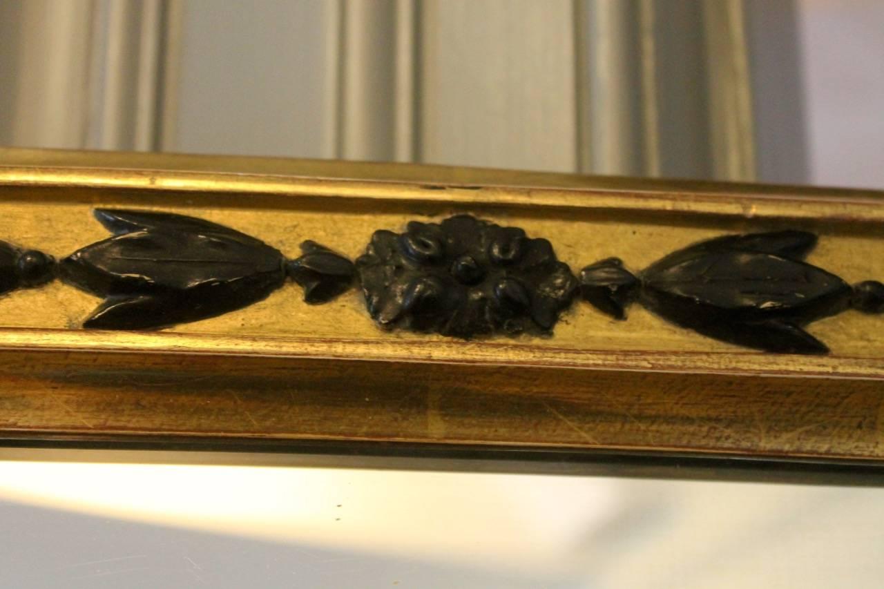 Wood 19th Century English Giltwood and Ebonized Hall / Dressing Mirror