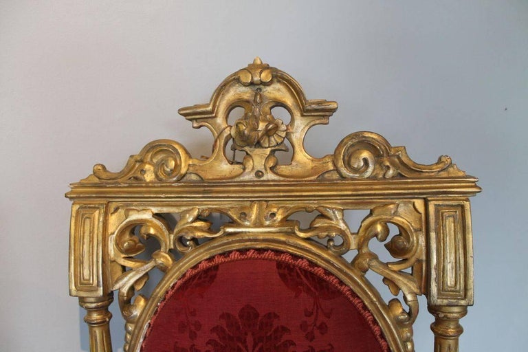 19th Century Pair of Aesthetic Movement Carved Wood and Gilt Chairs For ...