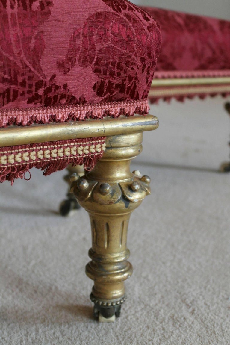 19th Century Pair of Aesthetic Movement Carved Wood and Gilt Chairs For ...