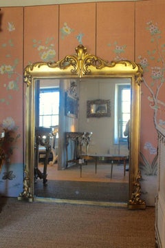 English 19th Century William IV Carved Wood Overmantel Mirror