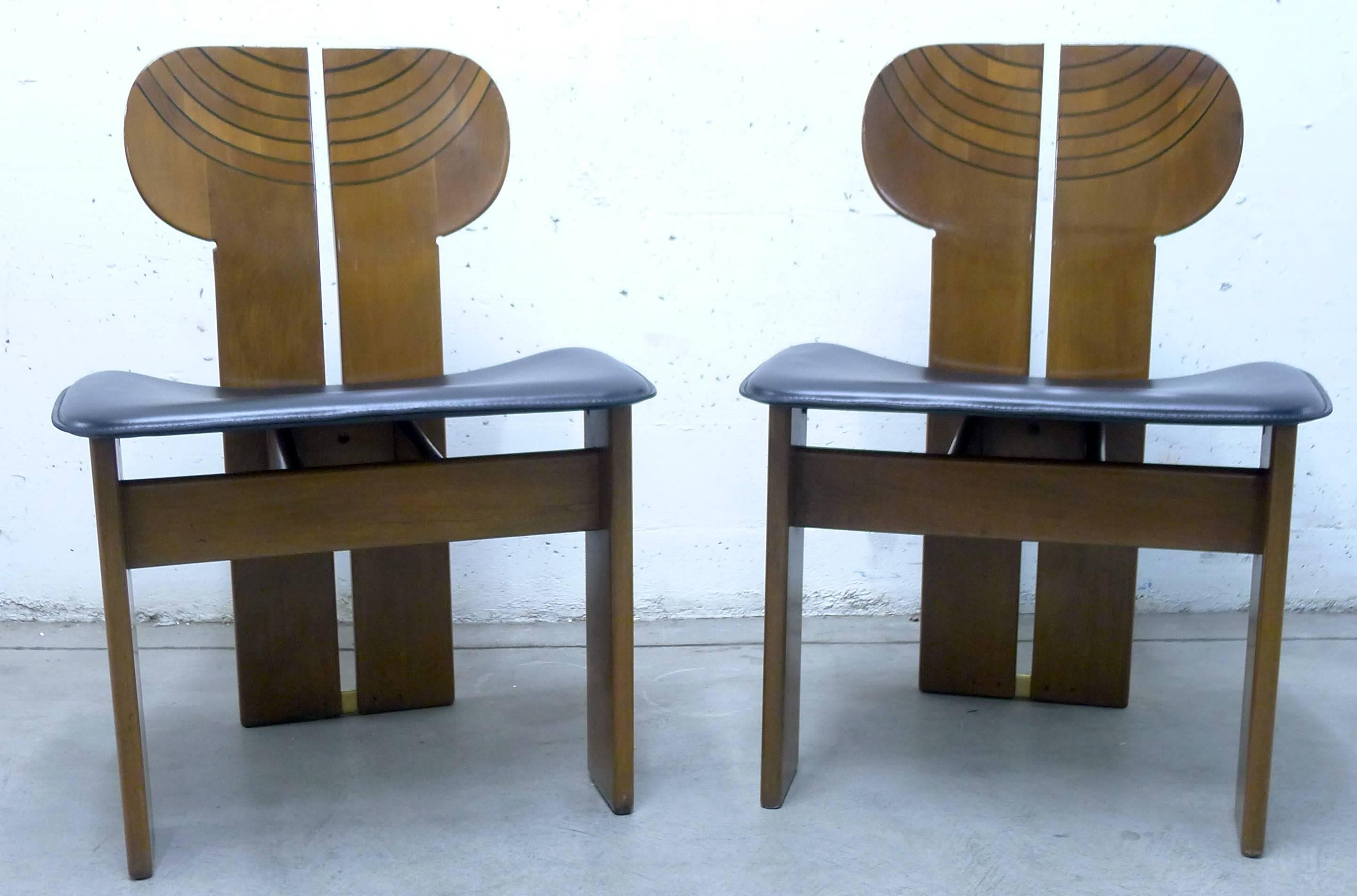 Italian Pair of Africa Chairs by Afra and Tobia Scarpa, Maxalto Artona Series