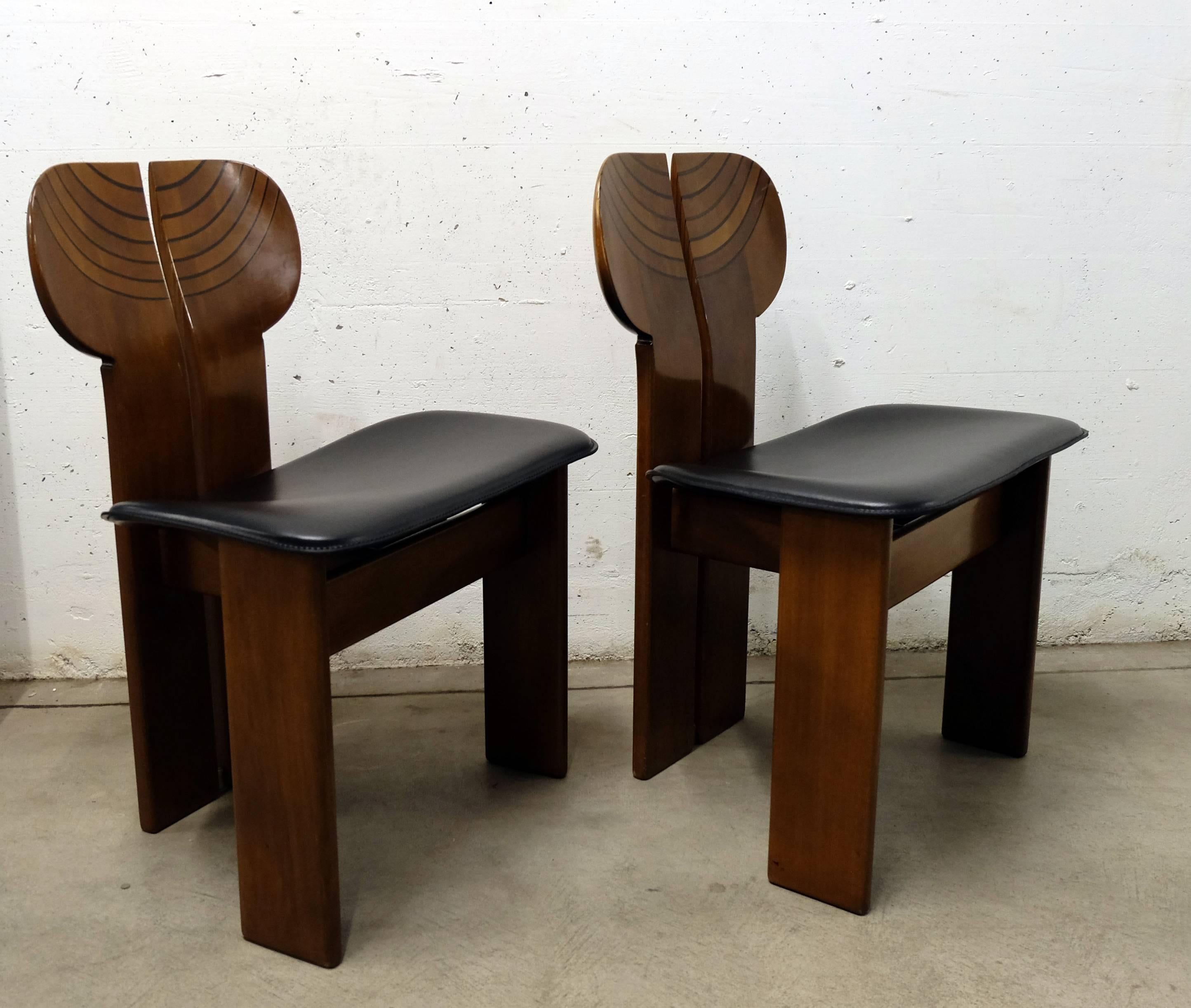 Italian Pair of Africa Chairs by Afra and Tobia Scarpa, Maxalto Artona Series For Sale