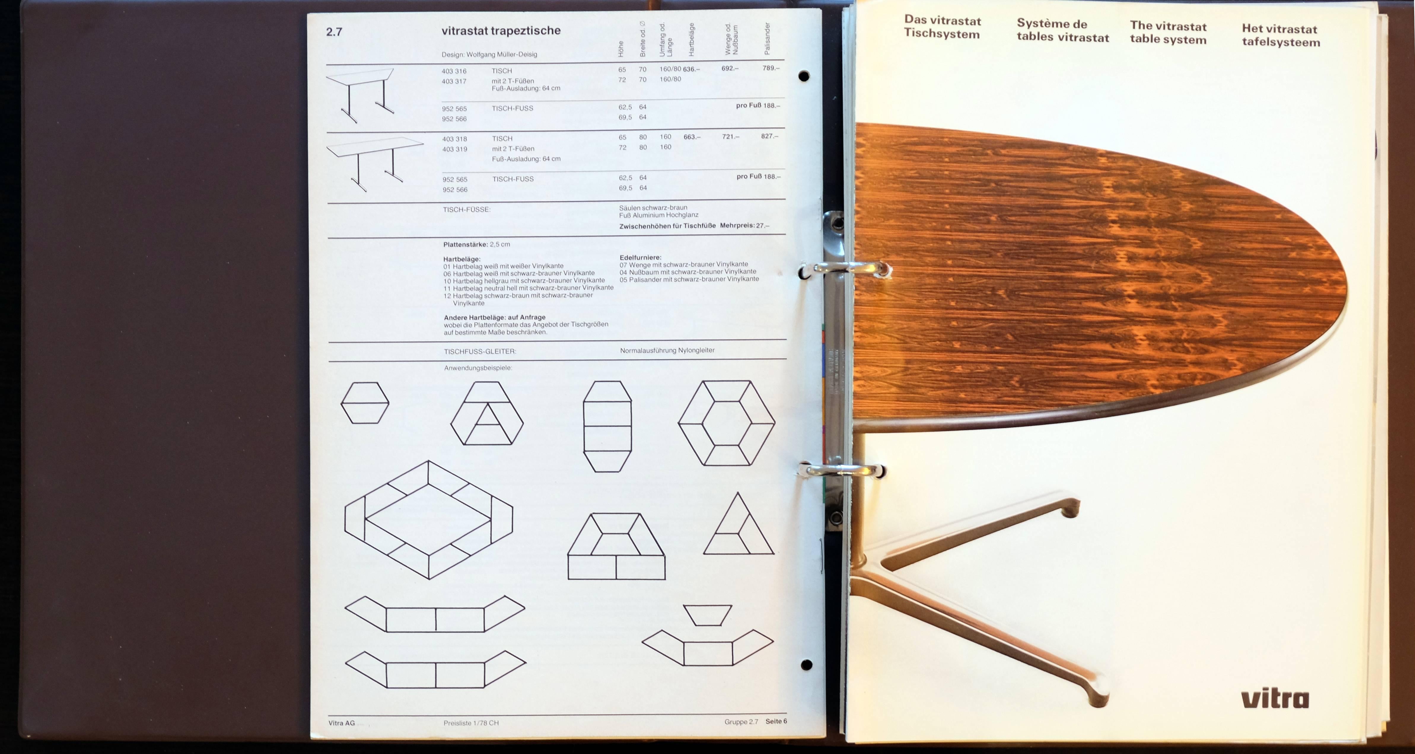Swiss Herman Miller International Collection and Vitra, 1978 Dealer's Catalogue