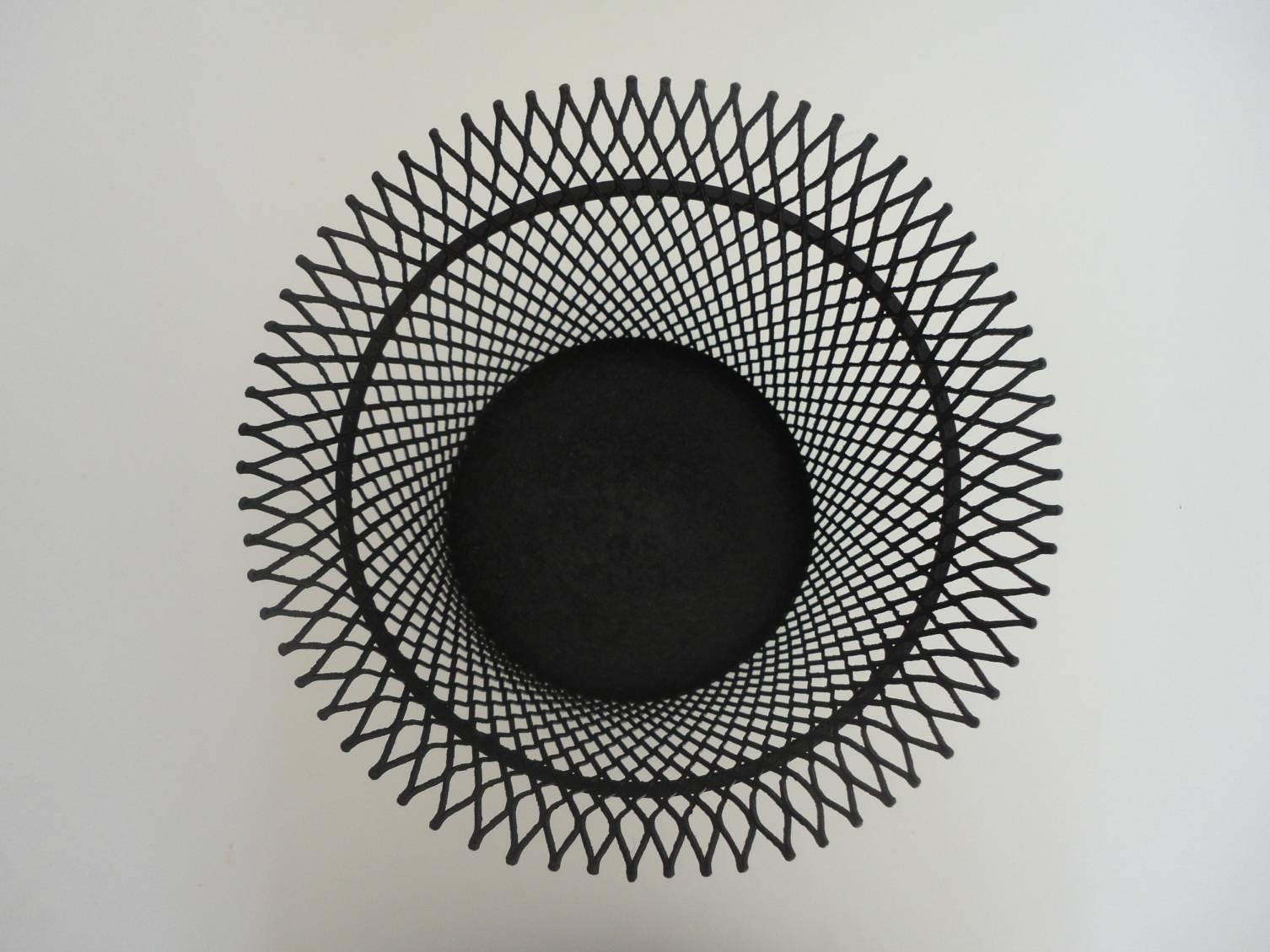 Mid-Century Modern Documented Wastepaper Basket by Mathieu Mategot, 1951
