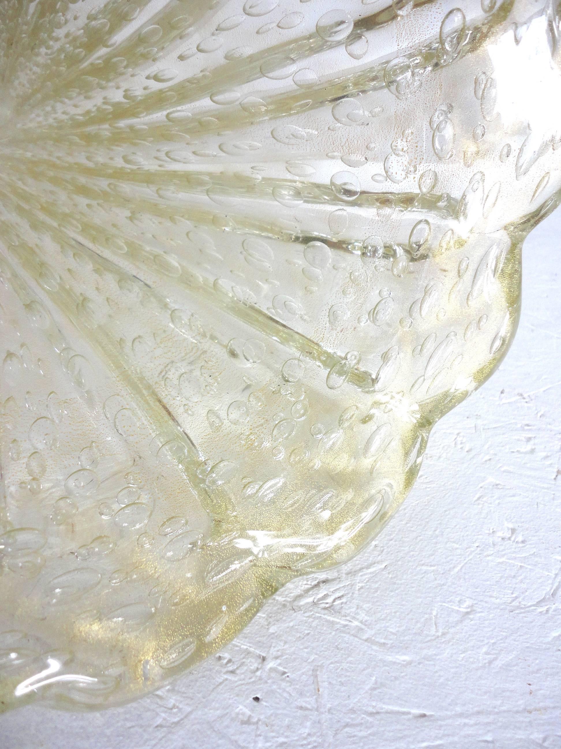Mid-20th Century Large Mid-Century Barovier & Toso Cordonato D'oro Glass Vase, Murano, 1950s